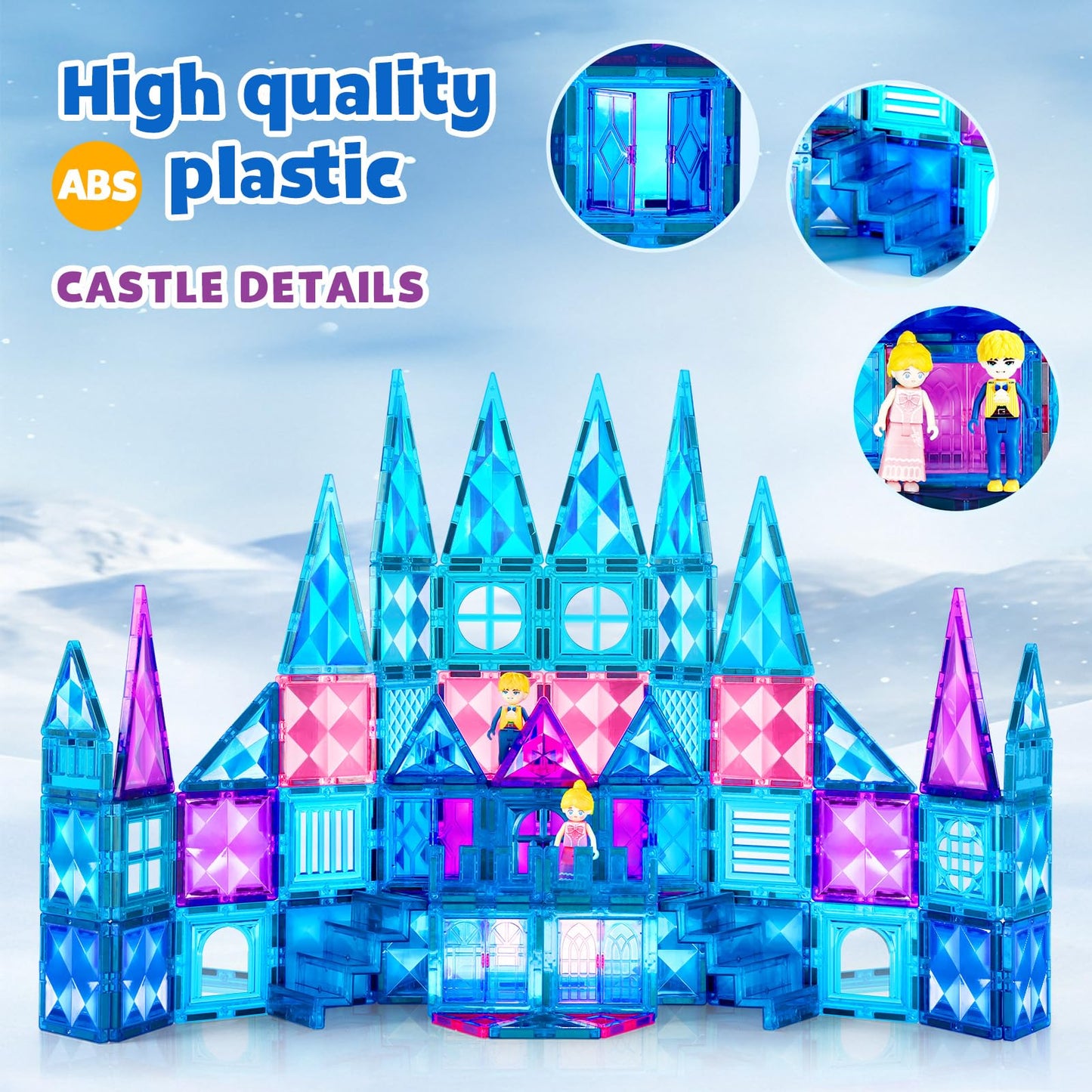 BENOKER Castle Magnetic Tiles – 102-Piece STEM Building Set for Kids