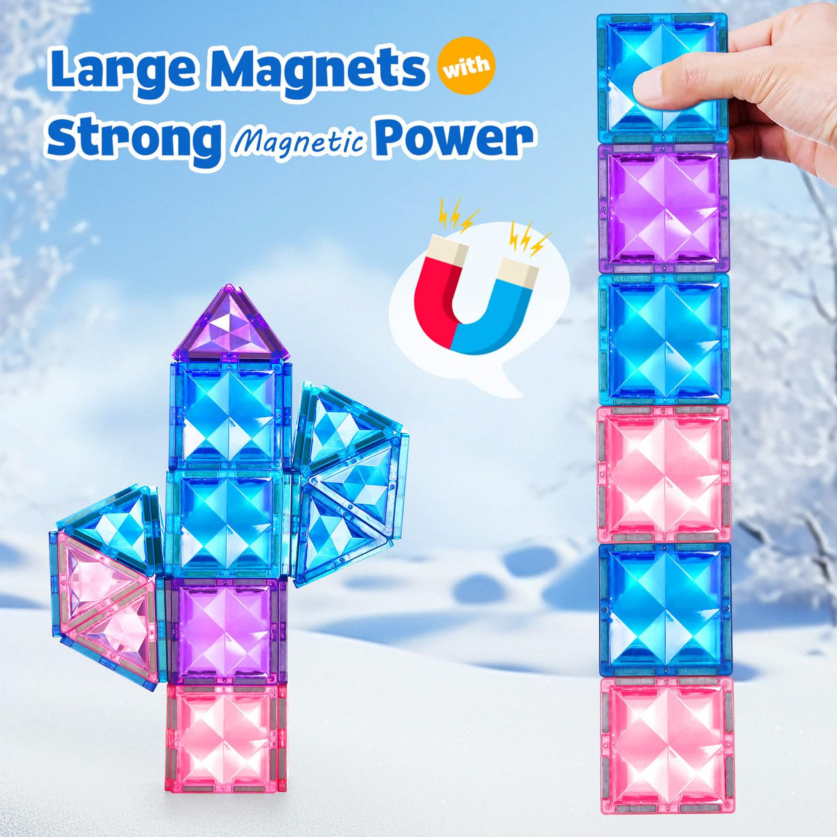 BENOKER Castle Magnetic Tiles – 102-Piece STEM Building Set for Kids
