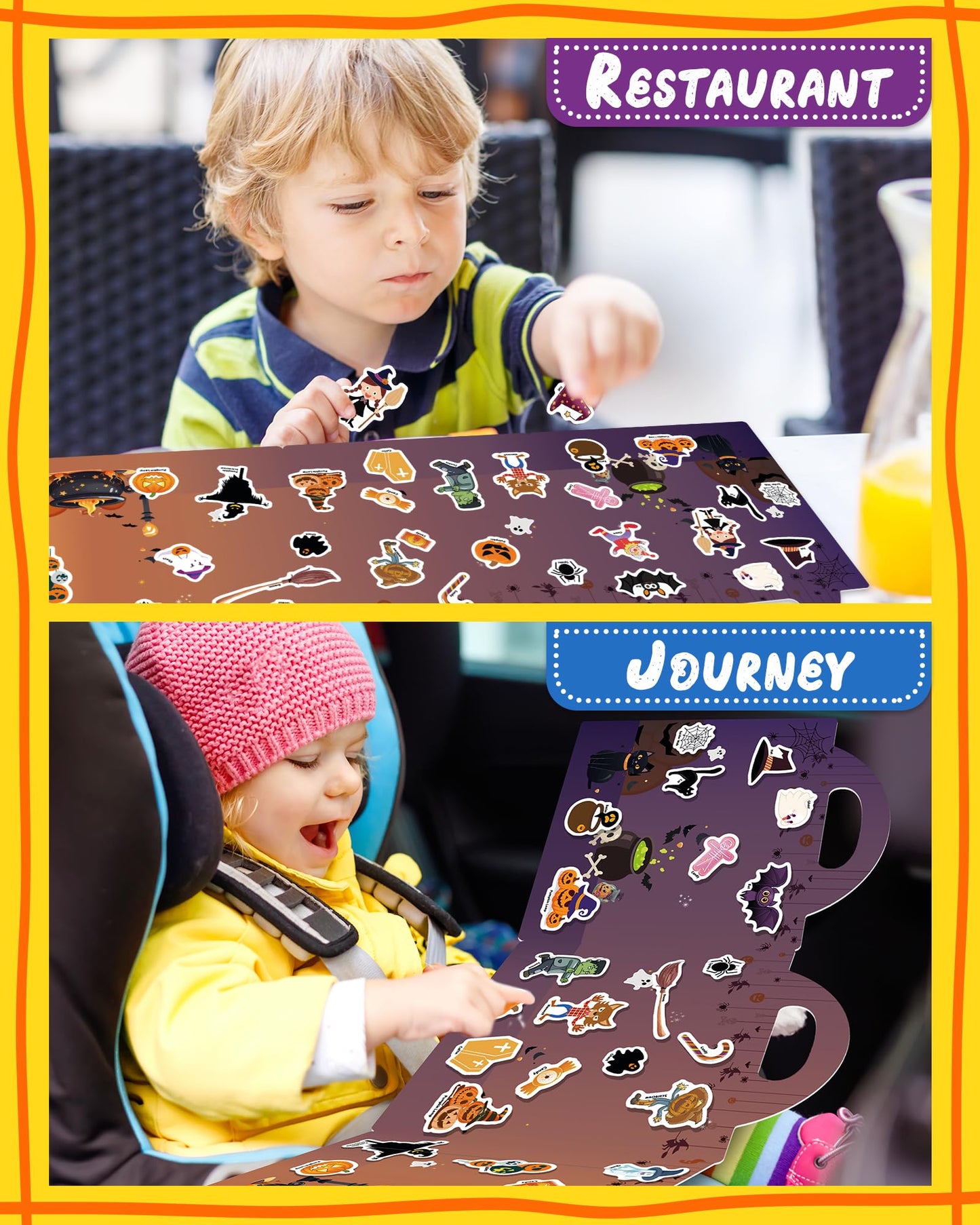 Benresive Reusable Sticker Book for Toddlers – Halloween 36‑Piece PVC Set, Portable