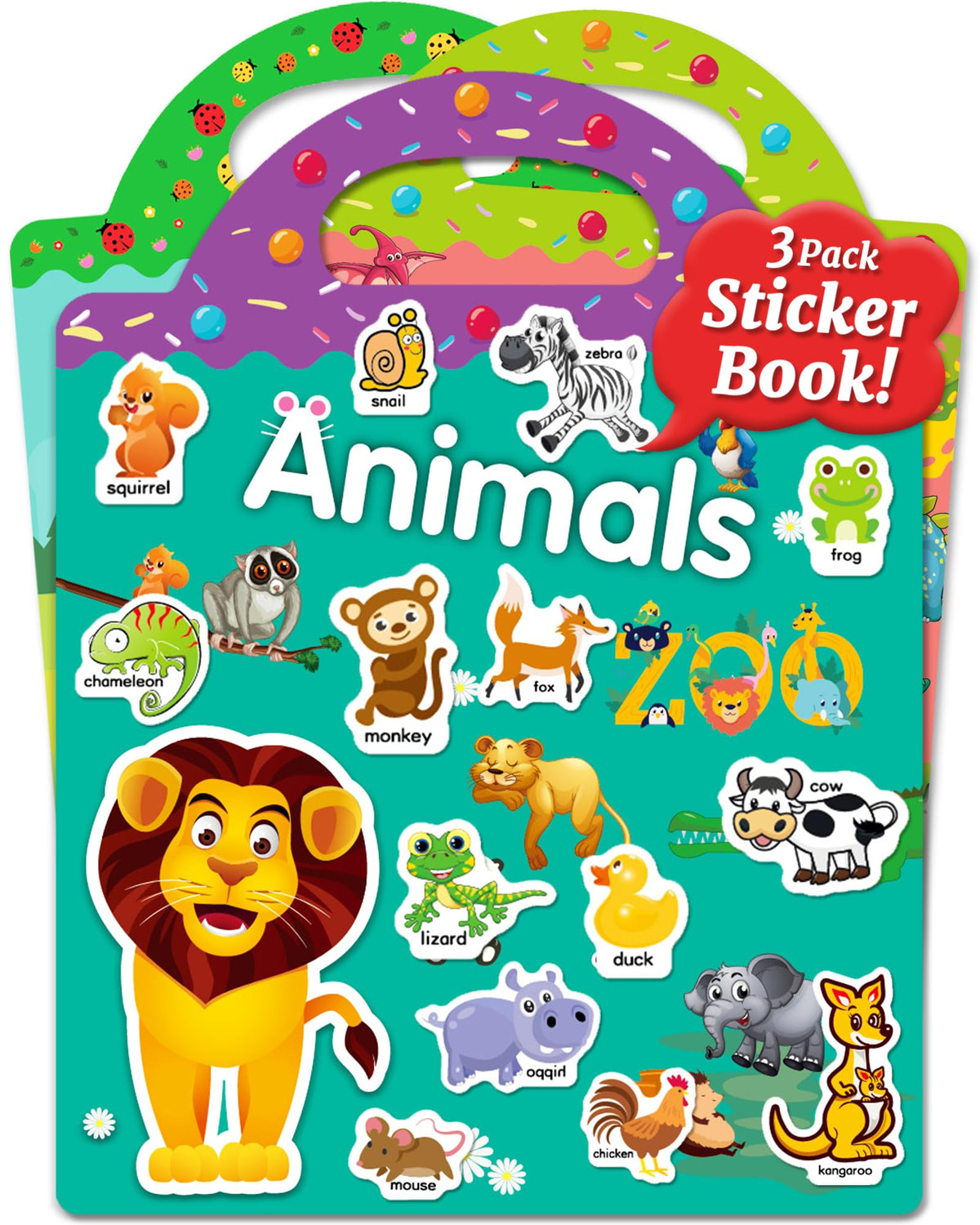 Benresive Reusable Sticker Books for Kids — Animals, Dinosaurs & Insects | Toddler Travel Toys (Ages 3+)