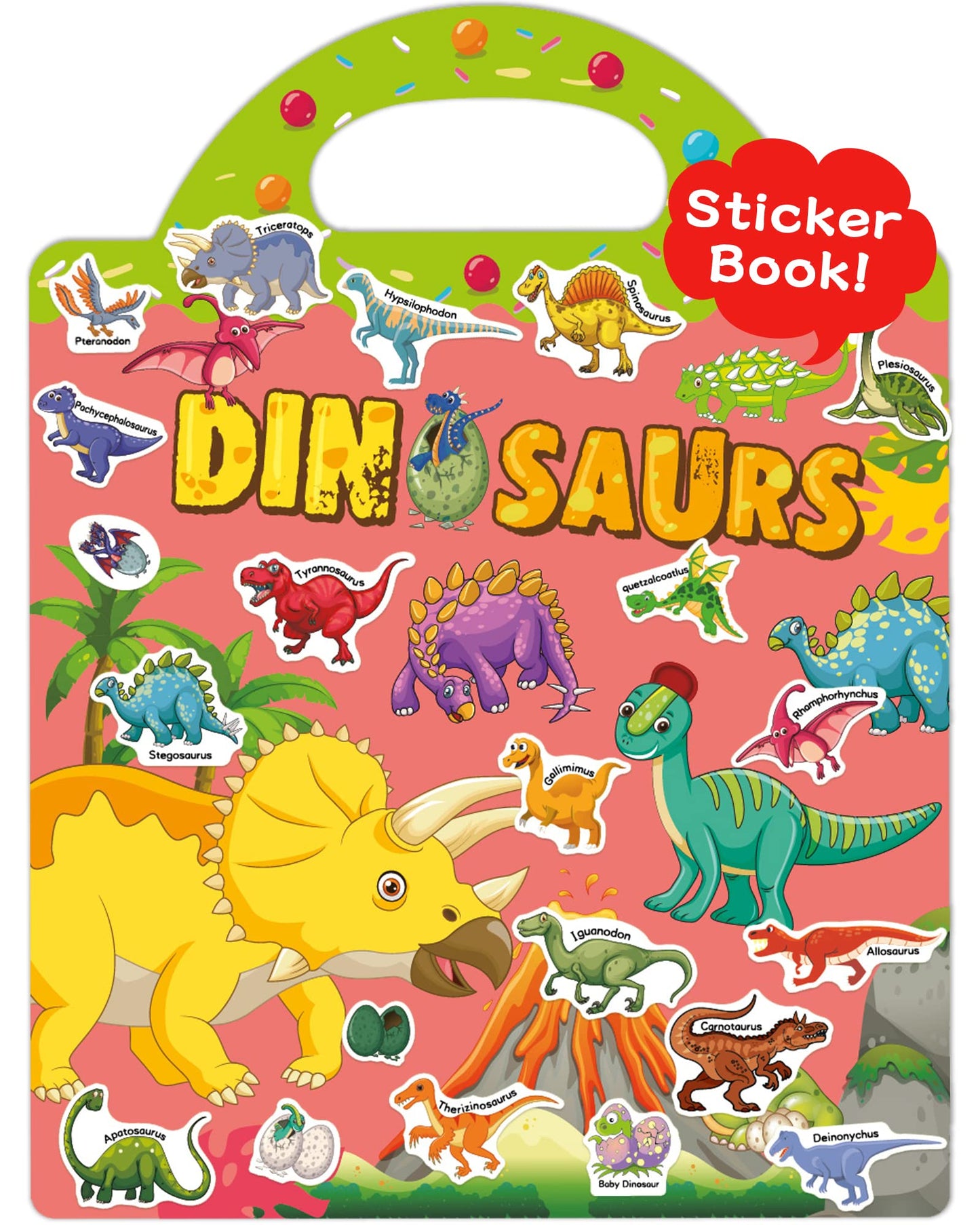 Benresive Reusable Sticker Book for Toddlers — Dinosaurs | Travel Activity & Screen-Free Fun
