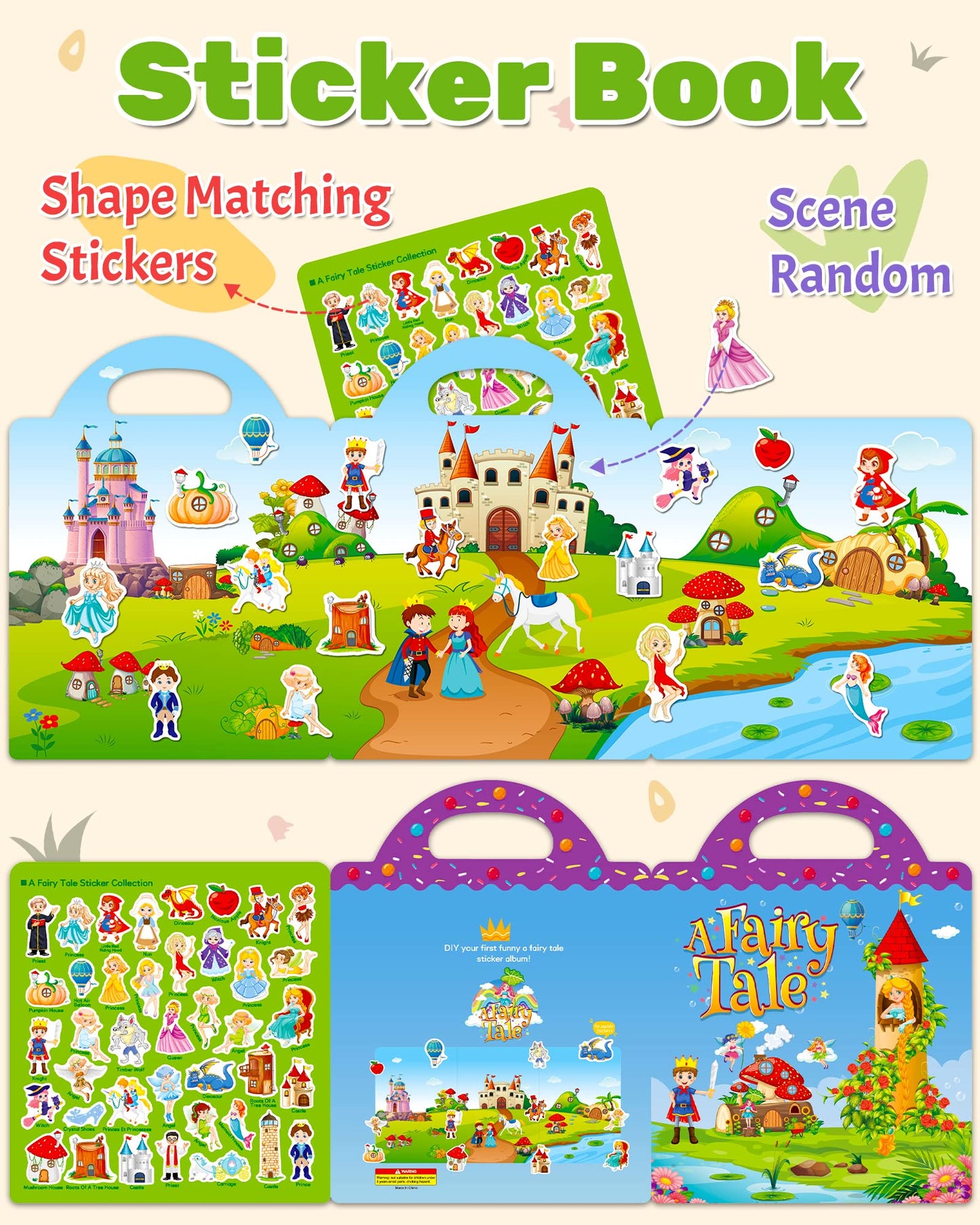 Benresive Reusable Fairy Sticker Book for Toddlers – Travel Fun & Screen-Free Craft
