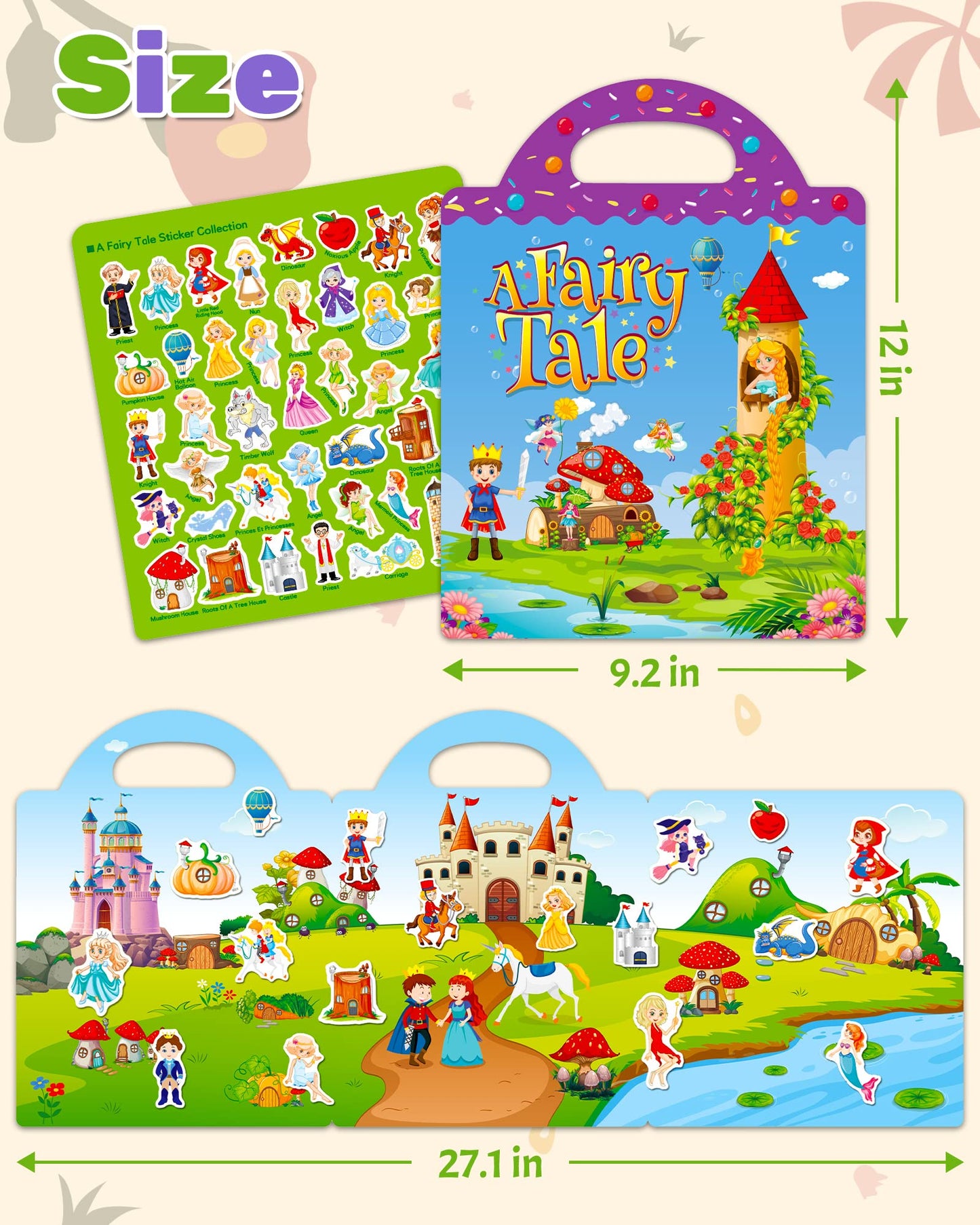 Benresive Reusable Fairy Sticker Book for Toddlers – Travel Fun & Screen-Free Craft