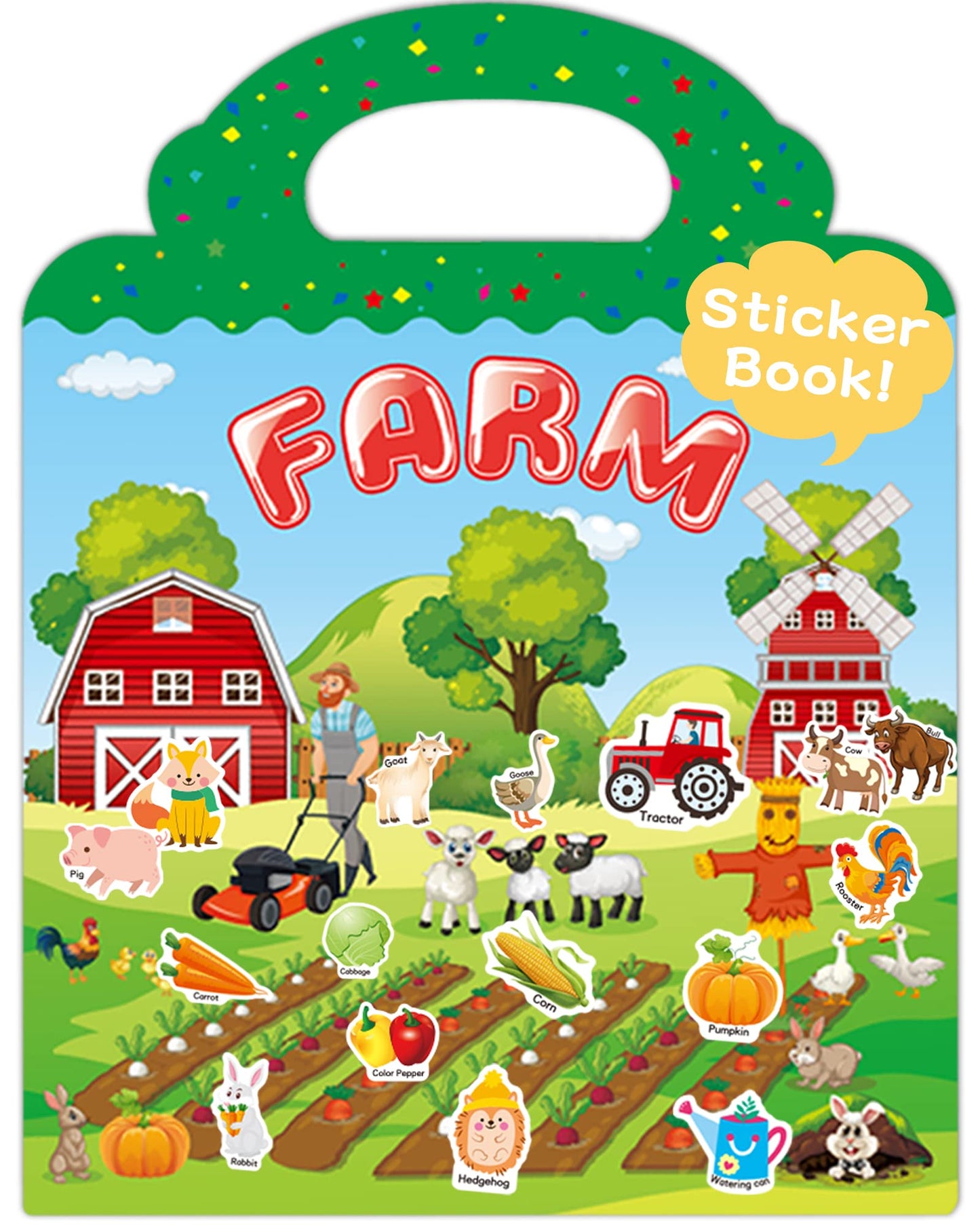 Benresive Reusable Farm Sticker Book for Toddlers – 43 Waterproof Stickers (Ages 3+)
