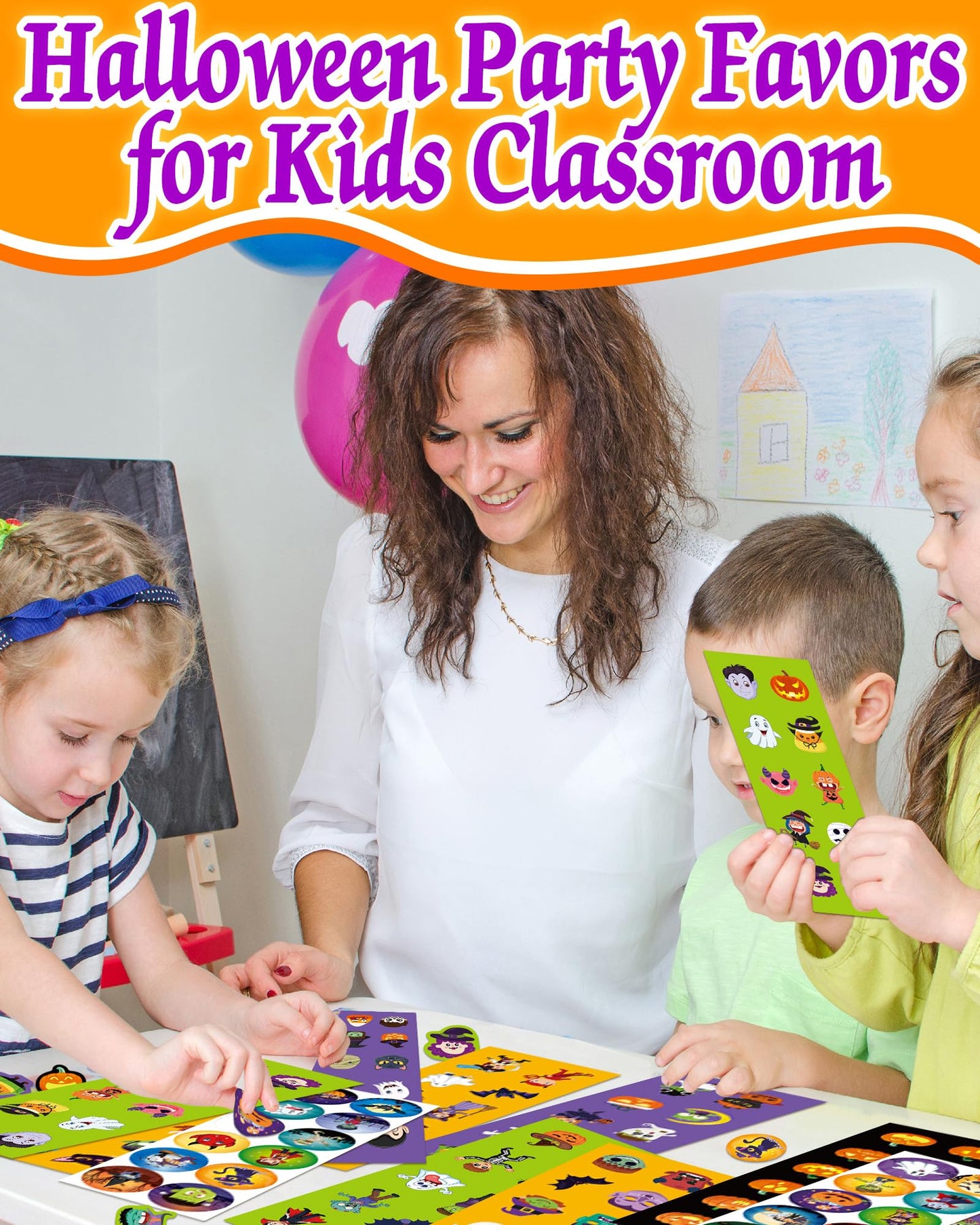 Benresive 1240 Pcs Halloween Stickers for Kids Classroom — Water Bottle Stickers & Party Favors Bulk