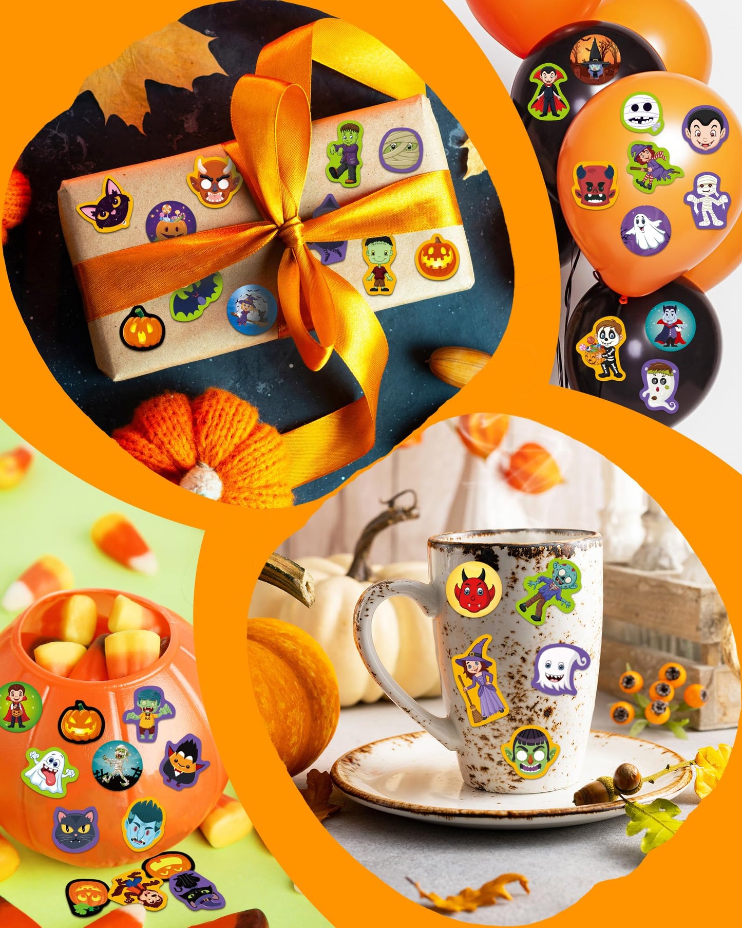 Benresive 1240 Pcs Halloween Stickers for Kids Classroom — Water Bottle Stickers & Party Favors Bulk