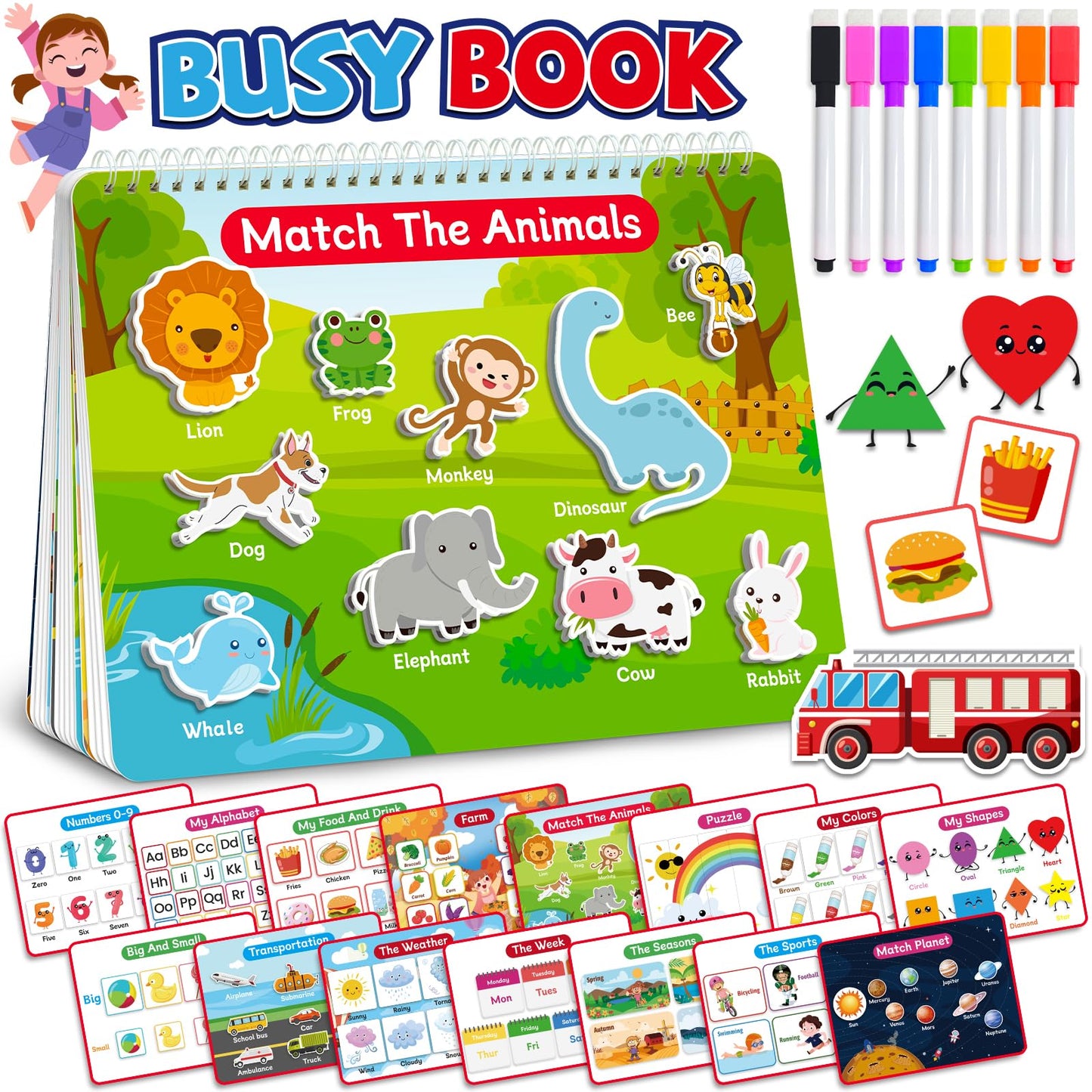 Benresive Montessori Busy Book for Toddlers 3-5 | Travel-friendly Preschool Activities & Creative Learning
