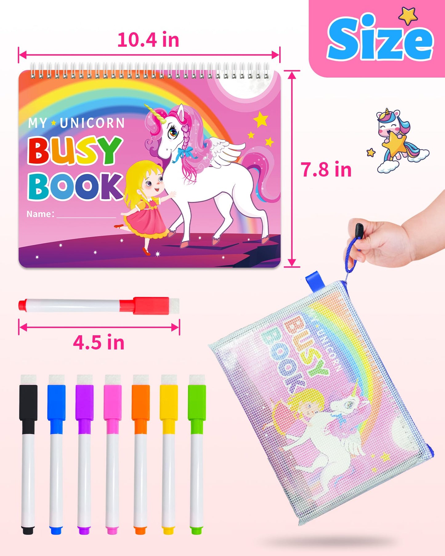 Benresive Montessori Busy Book for Toddlers 3-5 | 15 Themes, Travel-Friendly 8x12 Inch, Educational Toy Gift