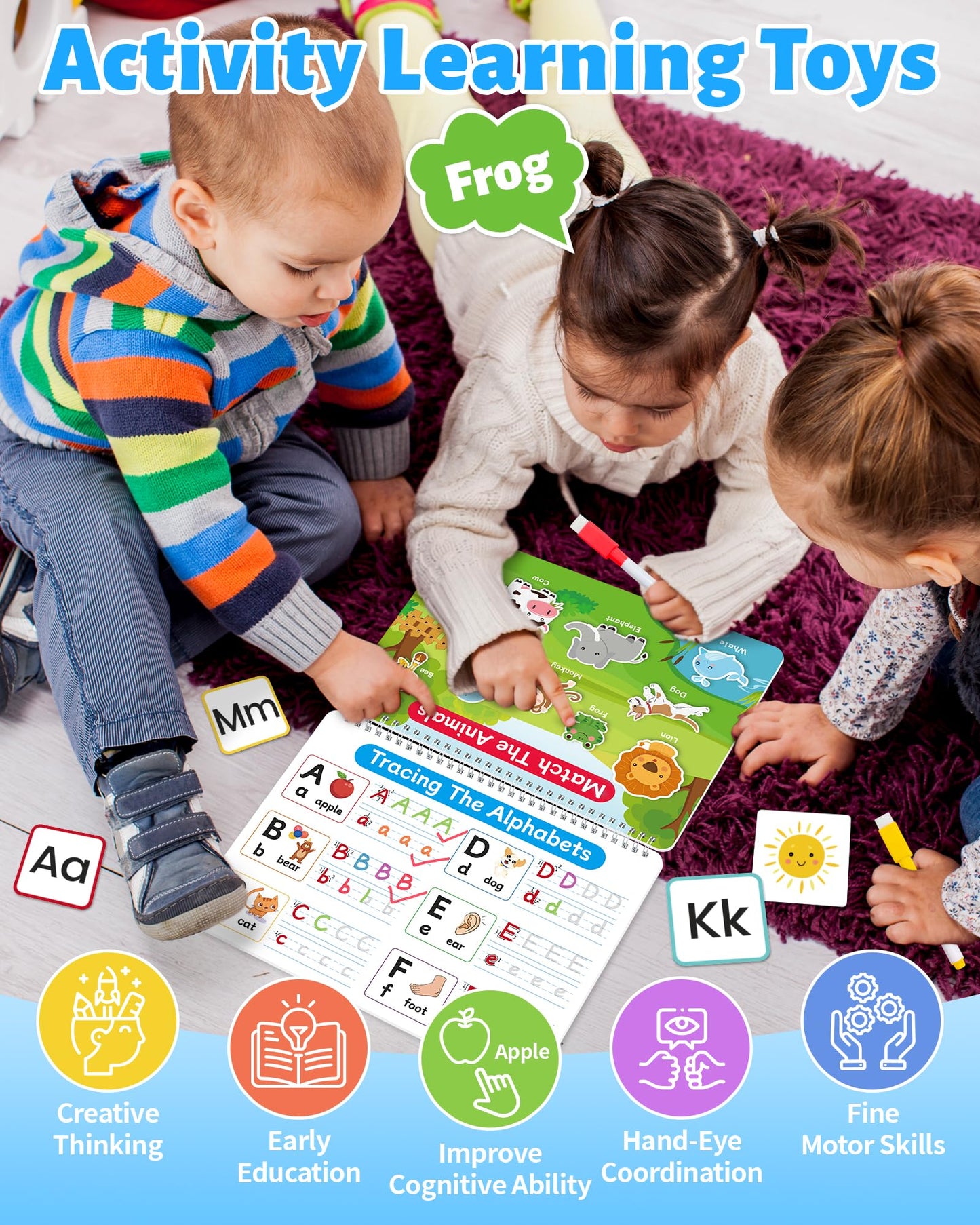 Benresive Montessori Busy Book for Toddlers 3-5 | Travel-friendly Preschool Activities & Creative Learning