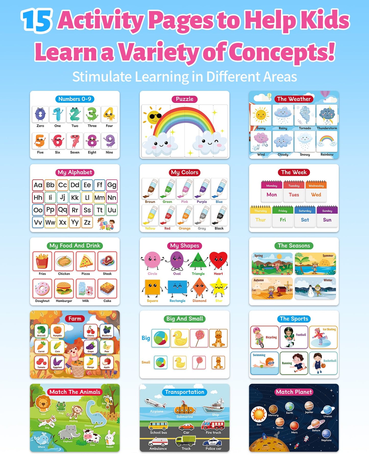 Benresive Montessori Busy Book for Toddlers 3-5 | Travel-friendly Preschool Activities & Creative Learning