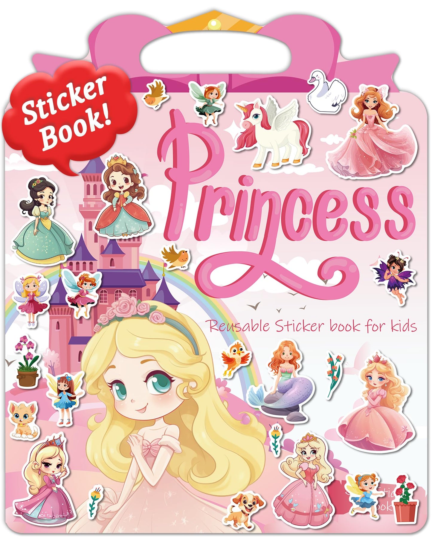 Benresive Reusable Princess Sticker Book for Toddlers — Portable Craft Activity
