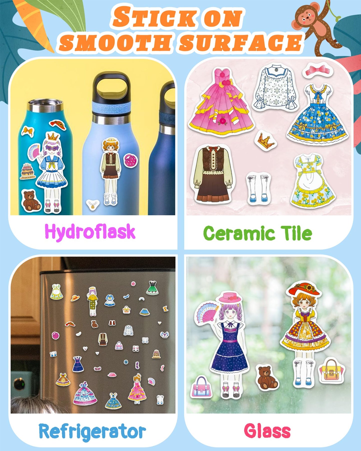 Benresive Reusable Dress Up Sticker Book for Toddlers | Travel-Friendly Kids Stickers