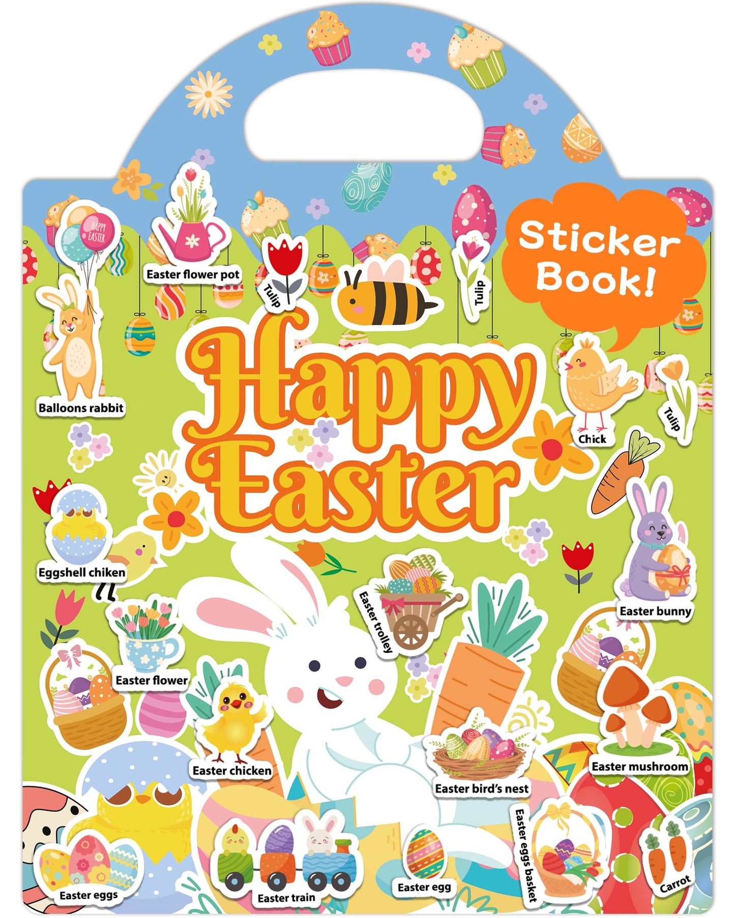 Benresive Reusable Sticker Book for Toddlers – Easter Theme (36 Pieces)