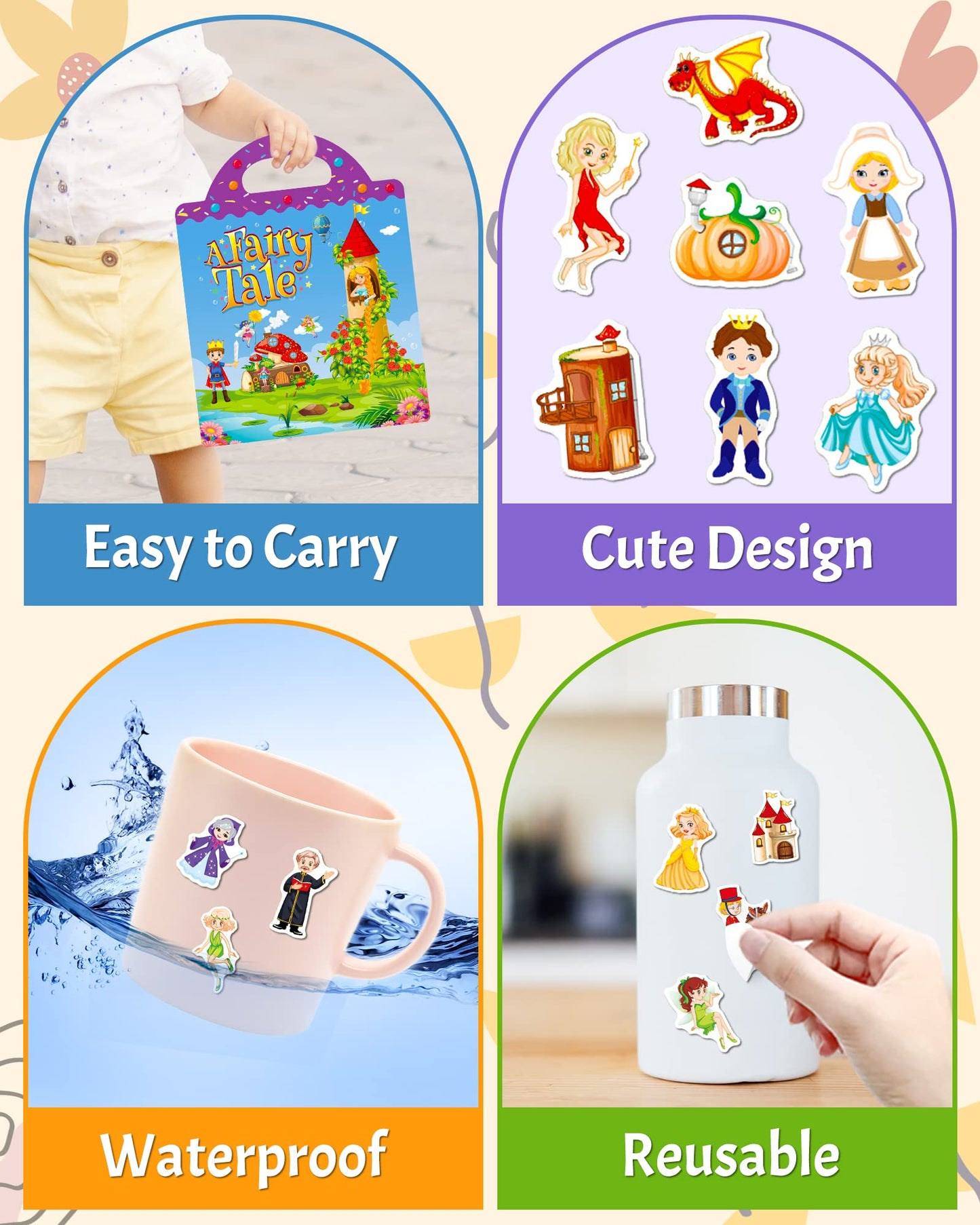 Benresive Reusable Fairy Sticker Book for Toddlers – Travel Fun & Screen-Free Craft
