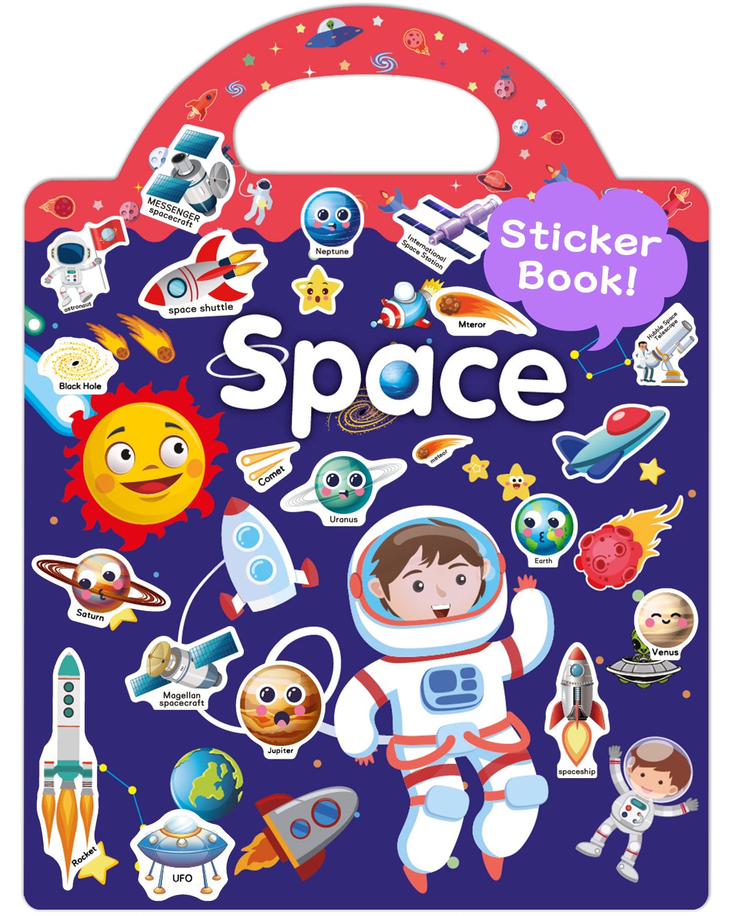 Benresive Reusable Space Sticker Book for Toddlers – Travel-Friendly & Screen-Free Fun