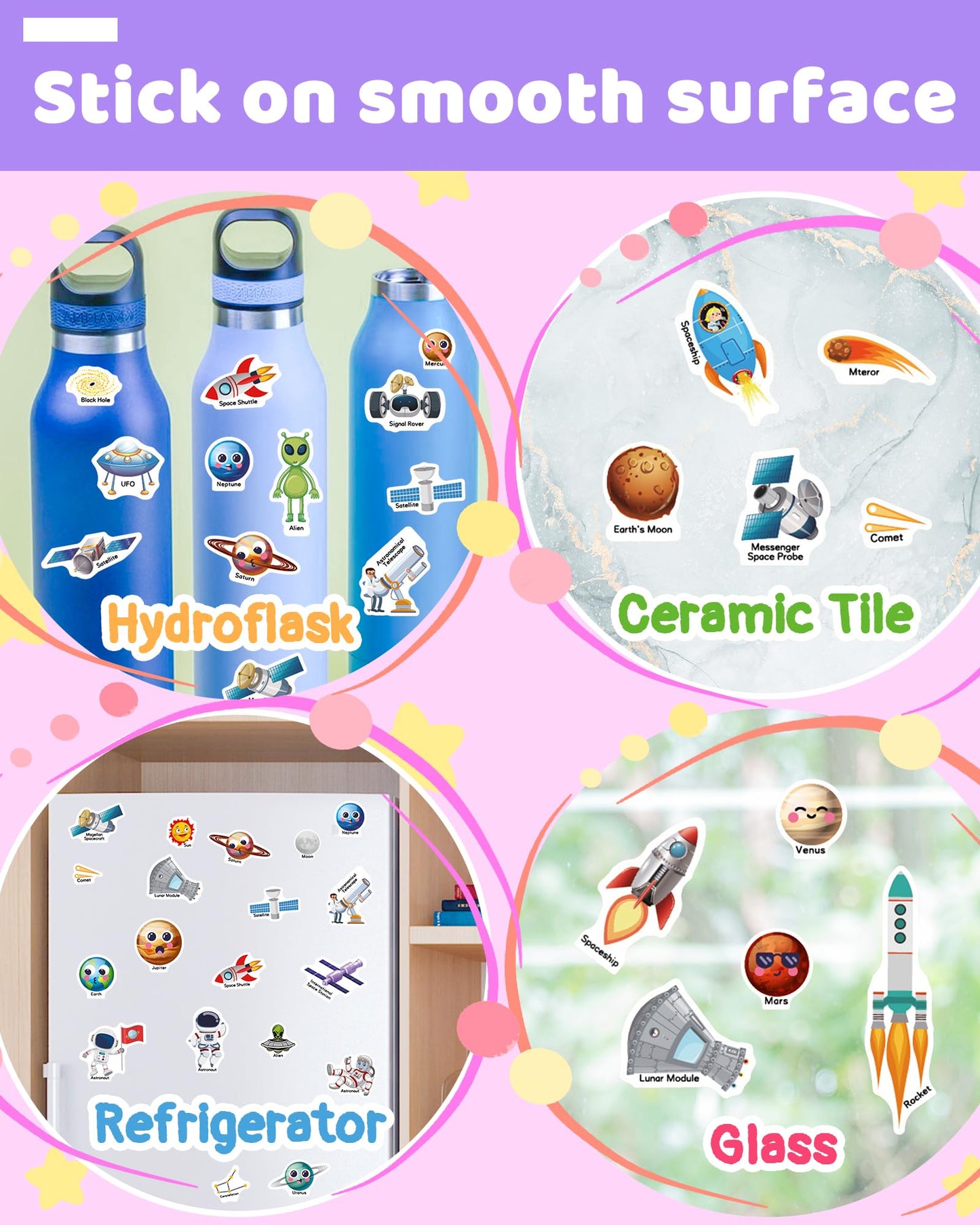 Benresive Reusable Space Sticker Book for Toddlers – Travel-Friendly & Screen-Free Fun