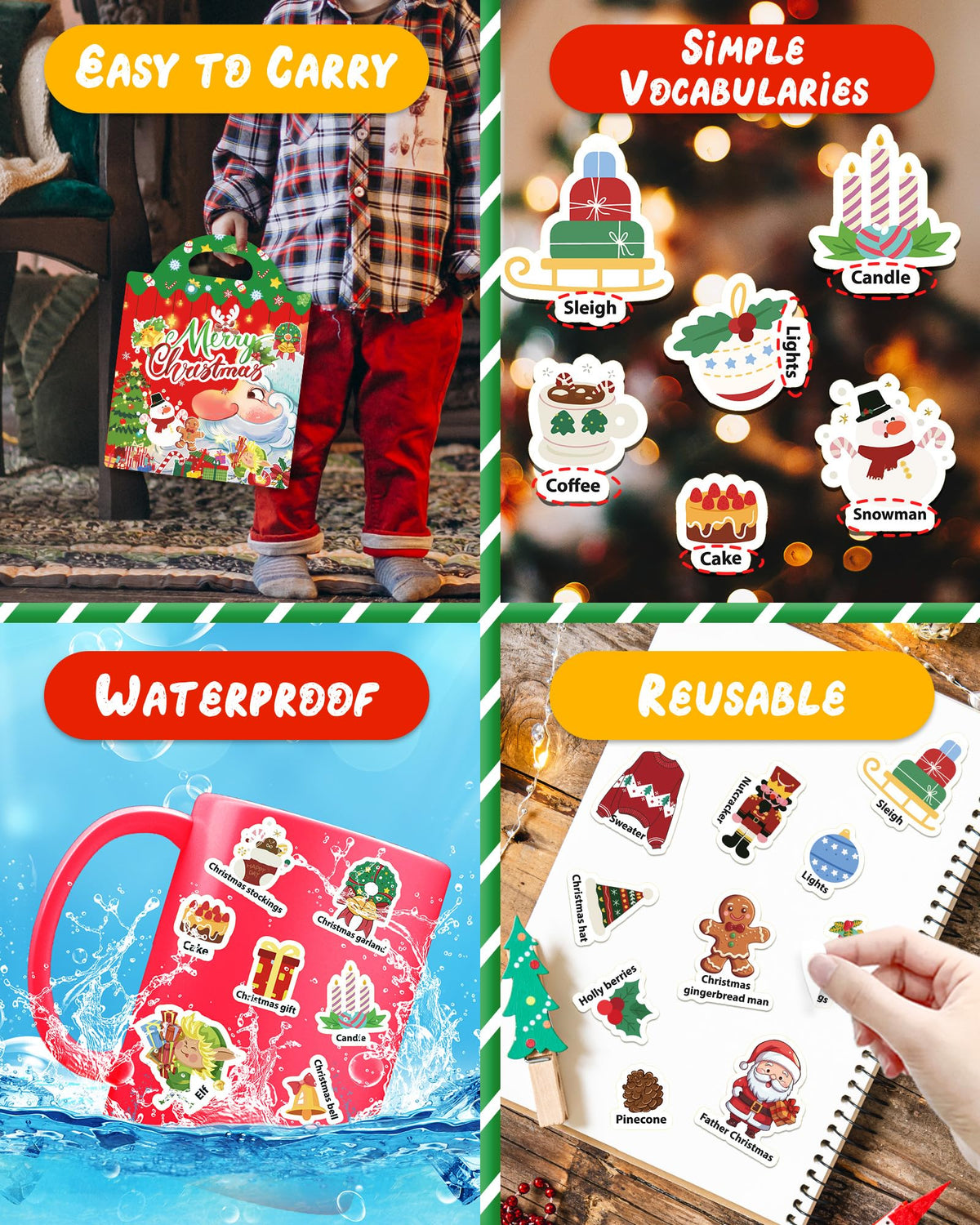 Benresive Reusable Sticker Books for Kids – Toddler Travel Activities & Crafts (Ages 3+)