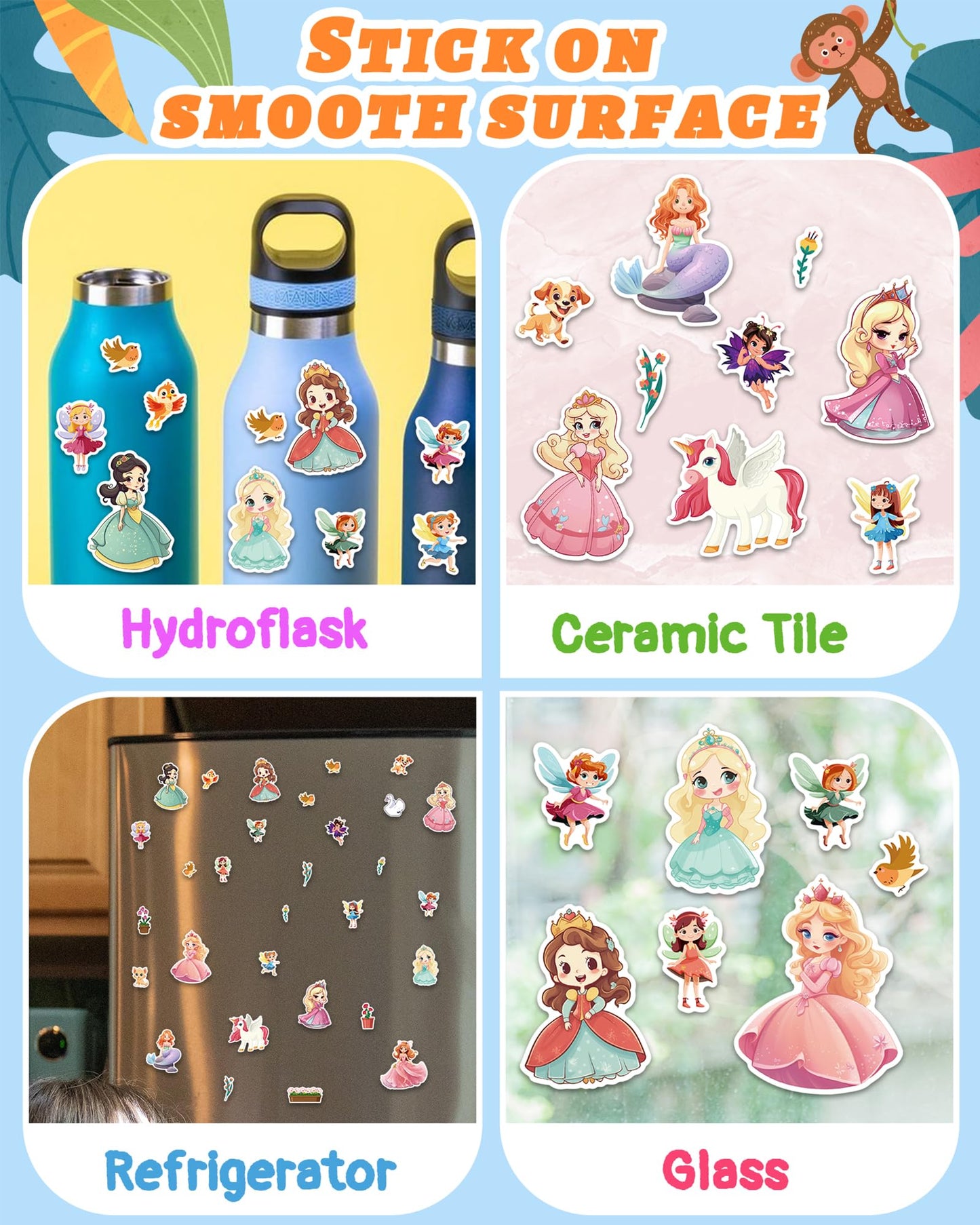 Benresive Reusable Princess Sticker Book for Toddlers — Portable Craft Activity