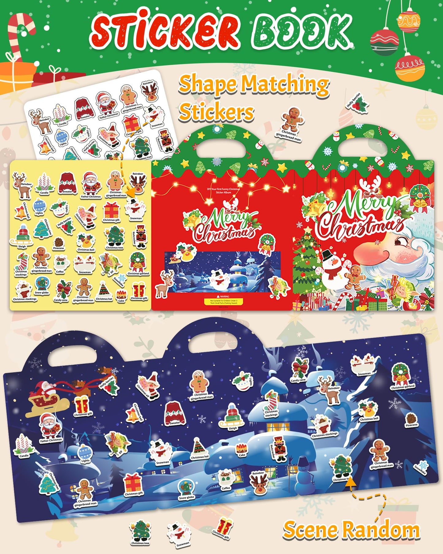 Benresive Reusable Sticker Books for Kids – Toddler Travel Activities & Crafts (Ages 3+)