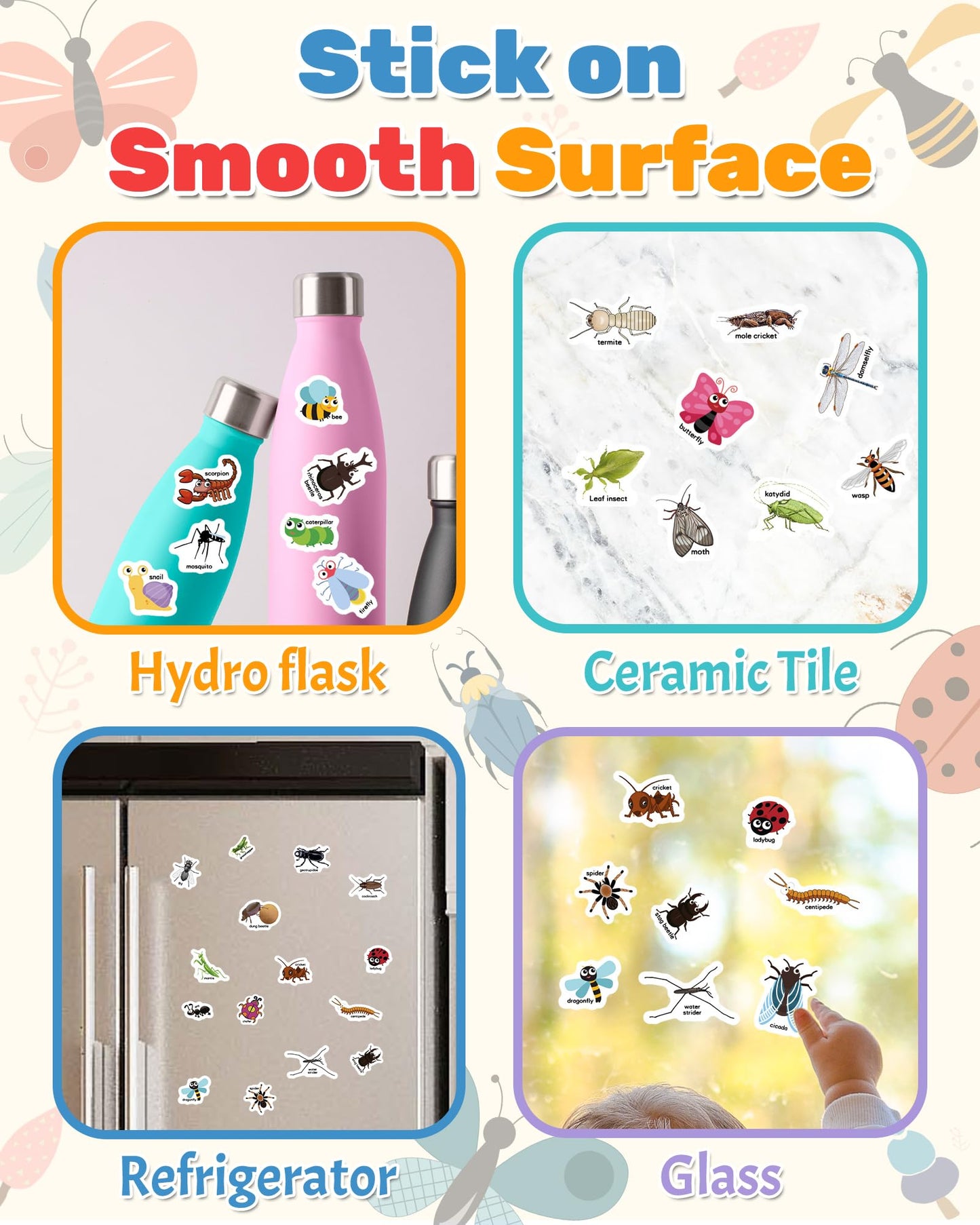 Benresive Reusable Insect Sticker Book for Toddlers – Portable, Screen-Free Craft Kit