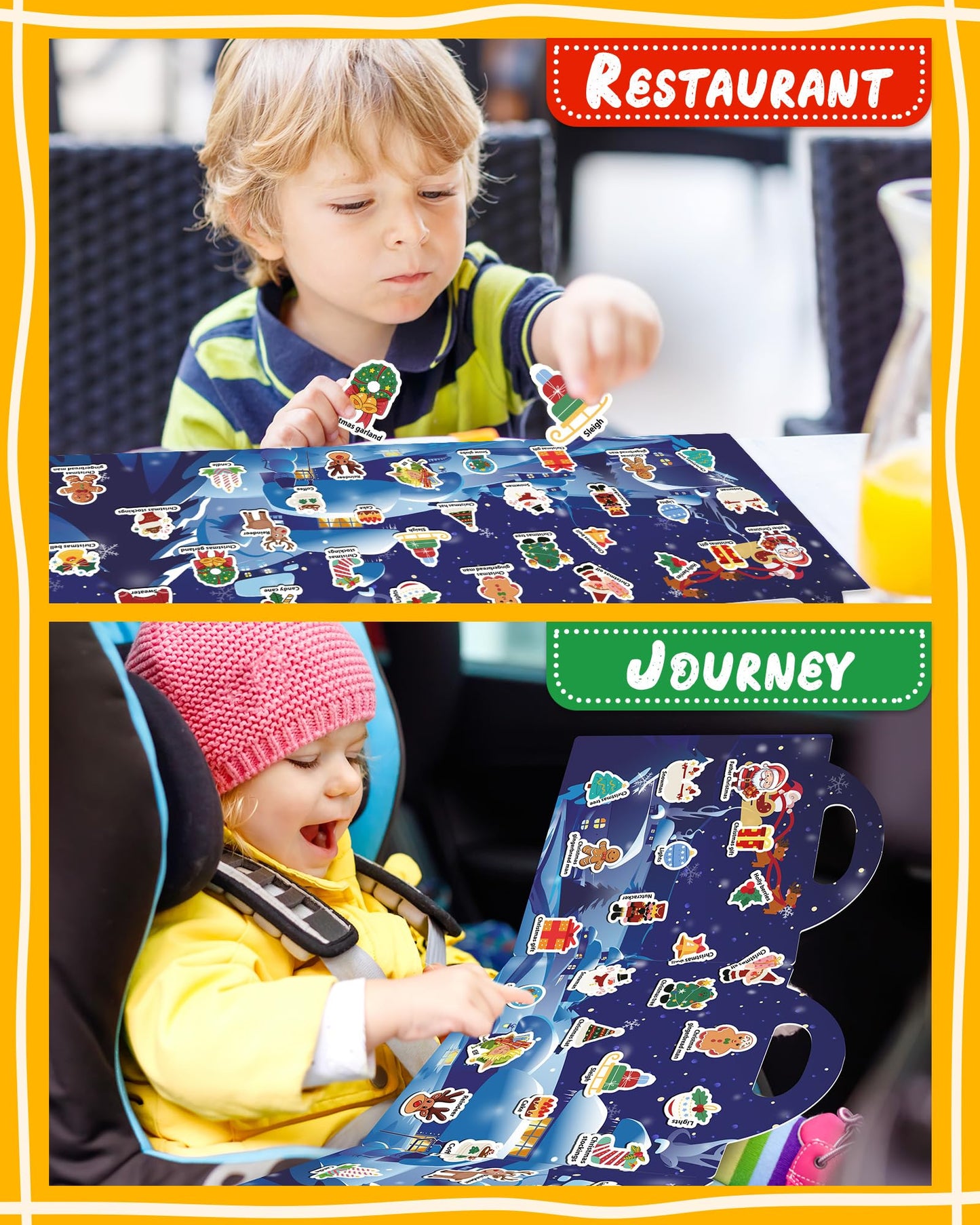 Benresive Reusable Sticker Books for Kids – Toddler Travel Activities & Crafts (Ages 3+)