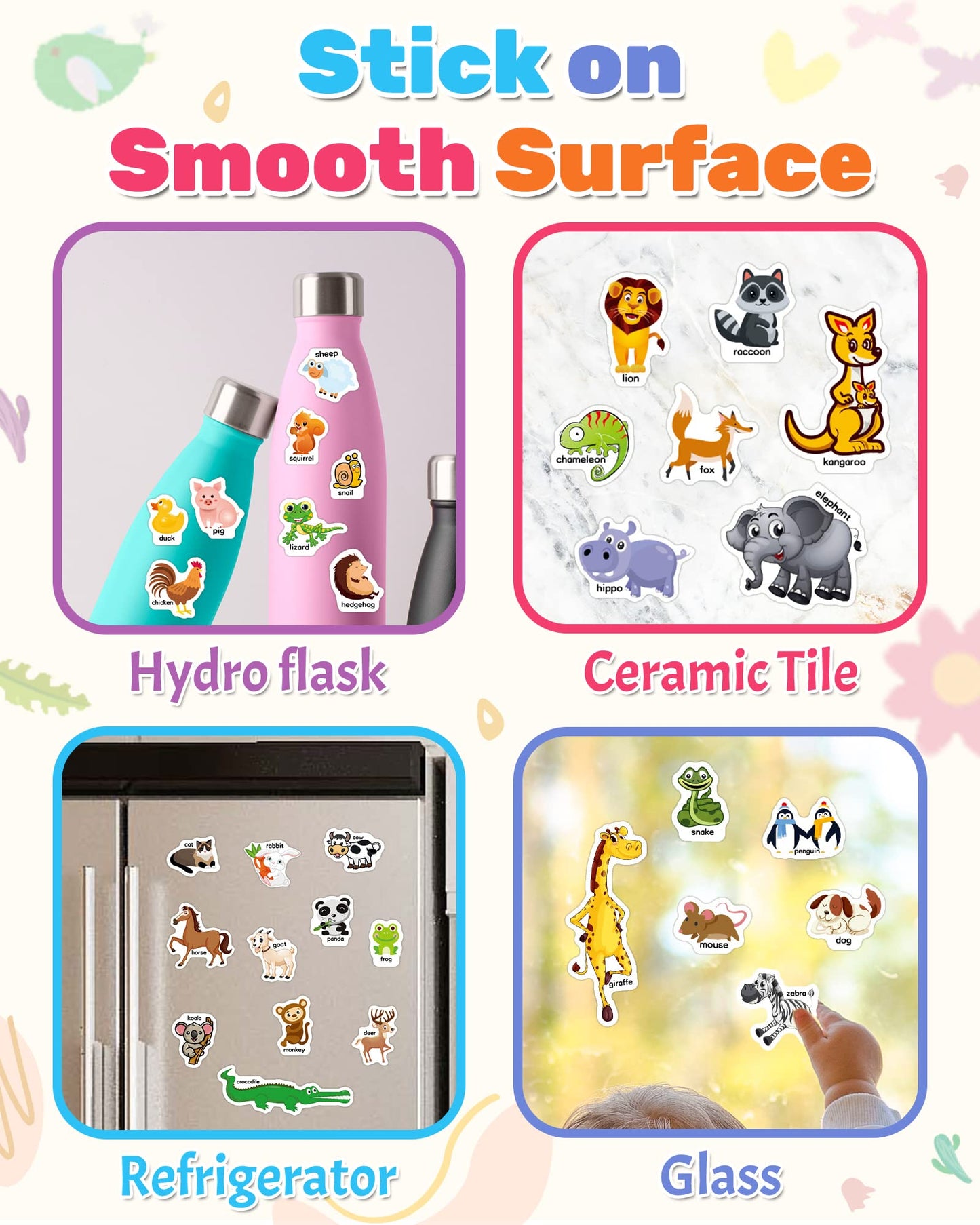 Benresive Reusable Sticker Book for Toddlers – Animals Zoo Travel Stickers for Kids, Screen-Free Activity