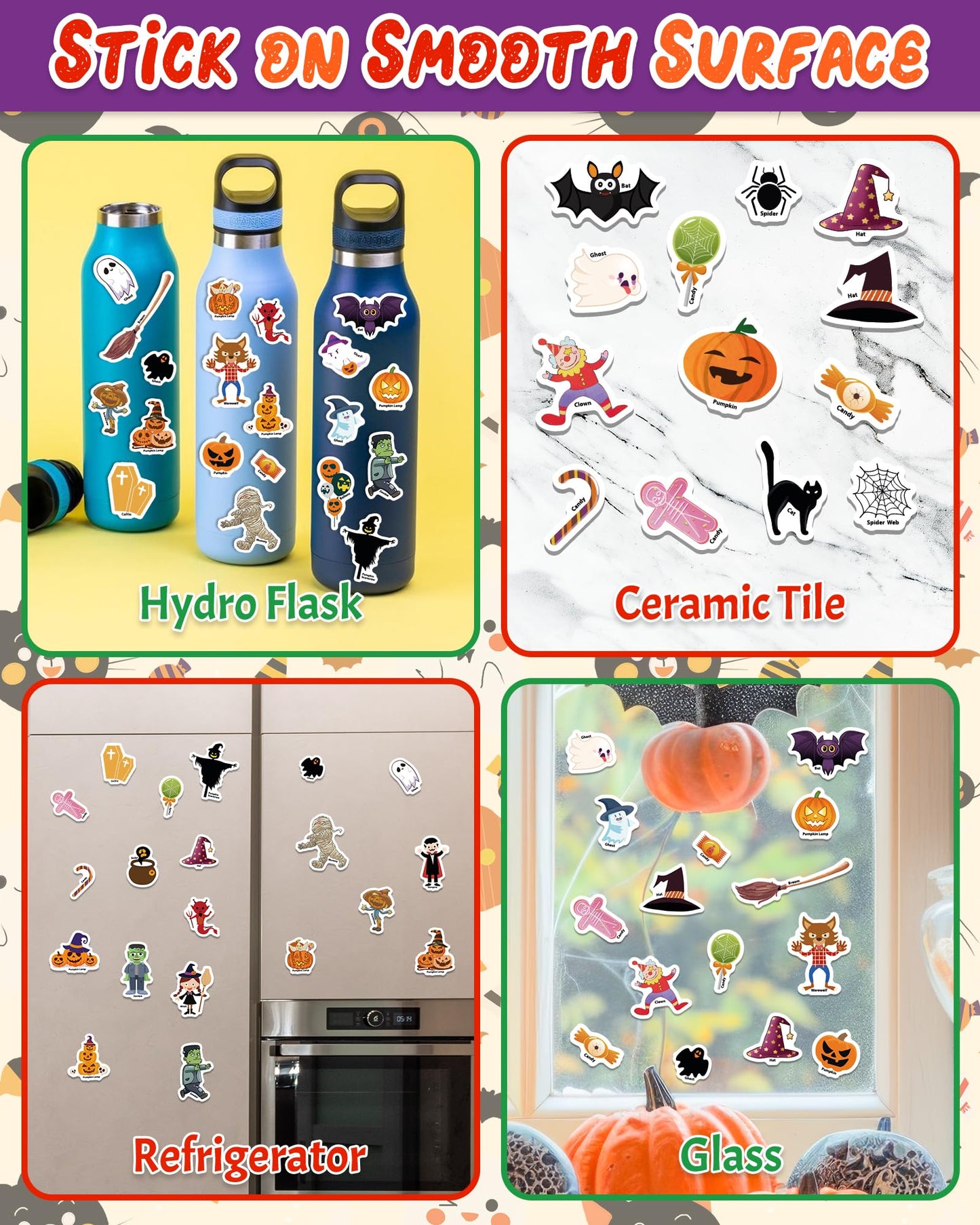 Benresive Reusable Sticker Book for Toddlers – Halloween 36‑Piece PVC Set, Portable