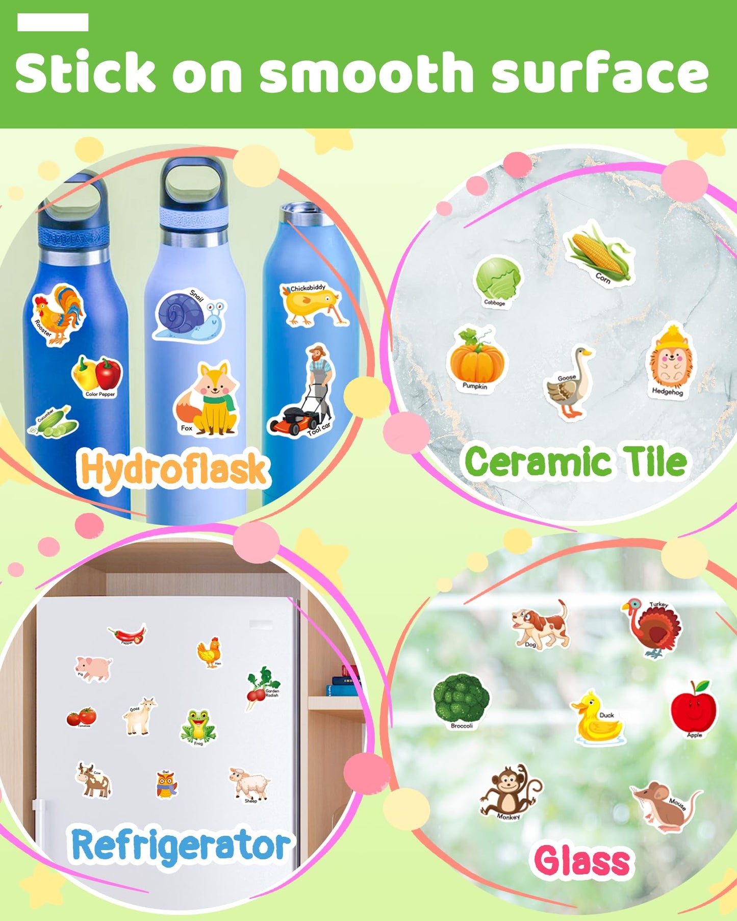 Benresive Reusable Farm Sticker Book for Toddlers – 43 Waterproof Stickers (Ages 3+)