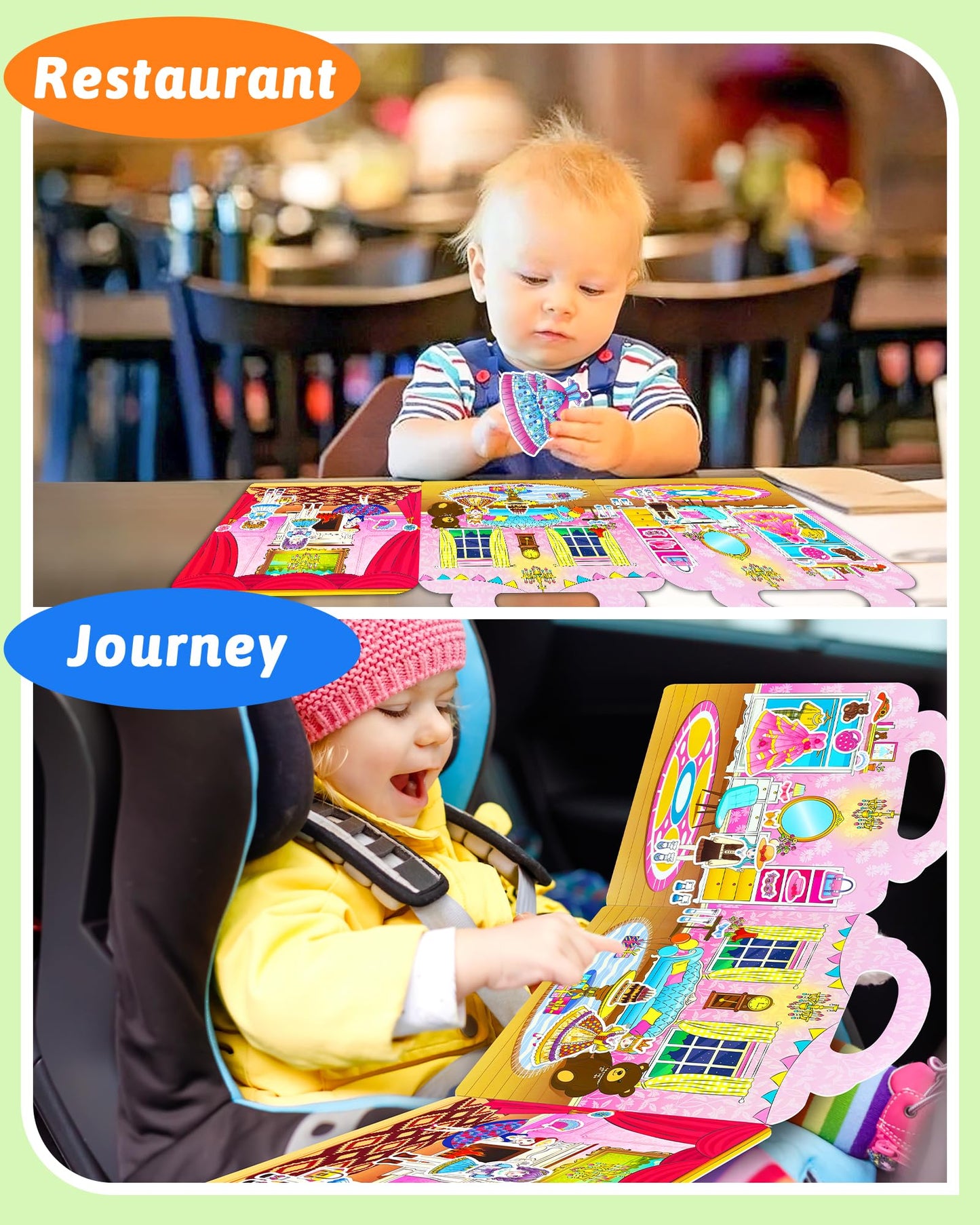 Benresive Reusable Dress Up Sticker Book for Toddlers | Travel-Friendly Kids Stickers