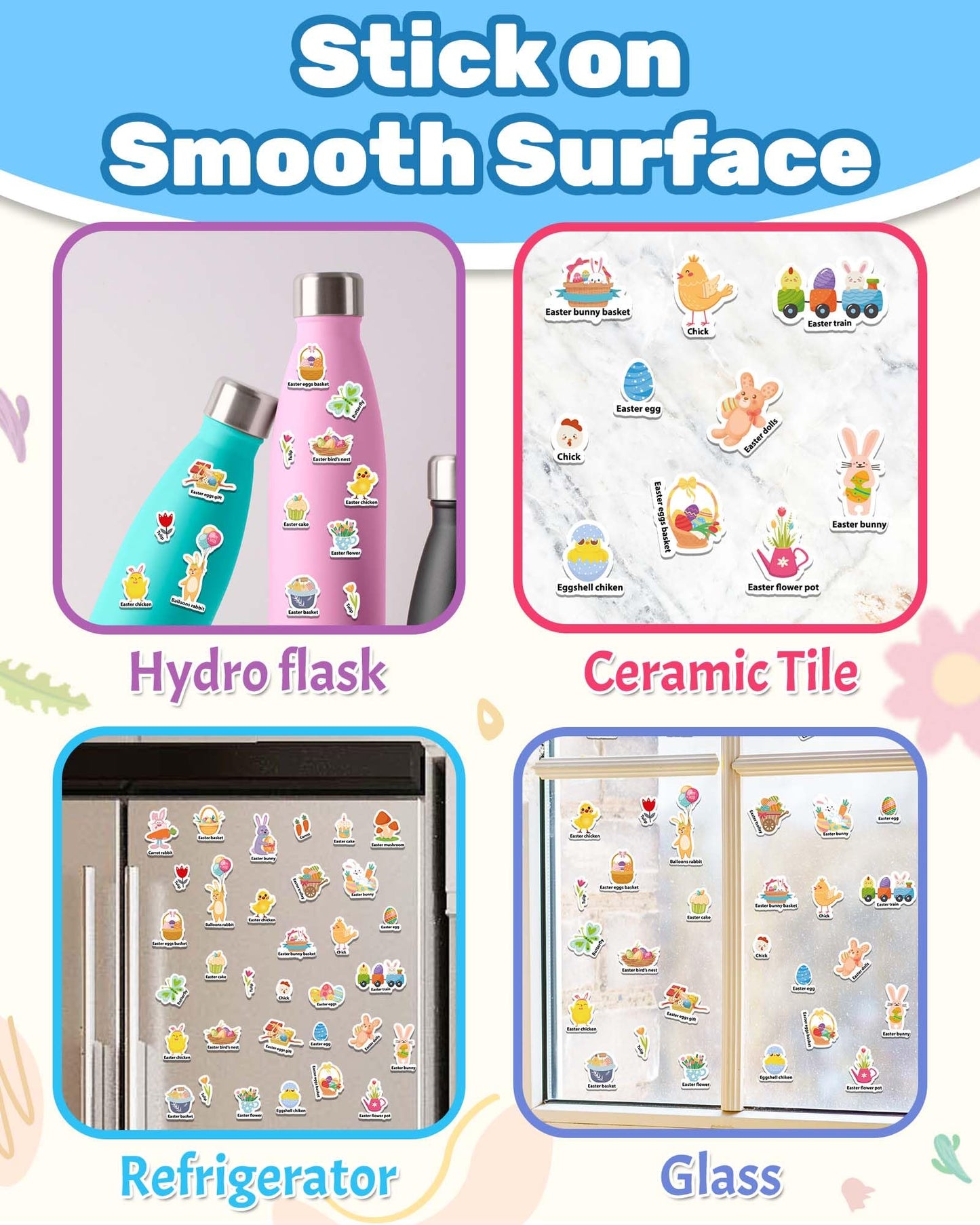 Benresive Reusable Sticker Book for Toddlers – Easter Theme (36 Pieces)
