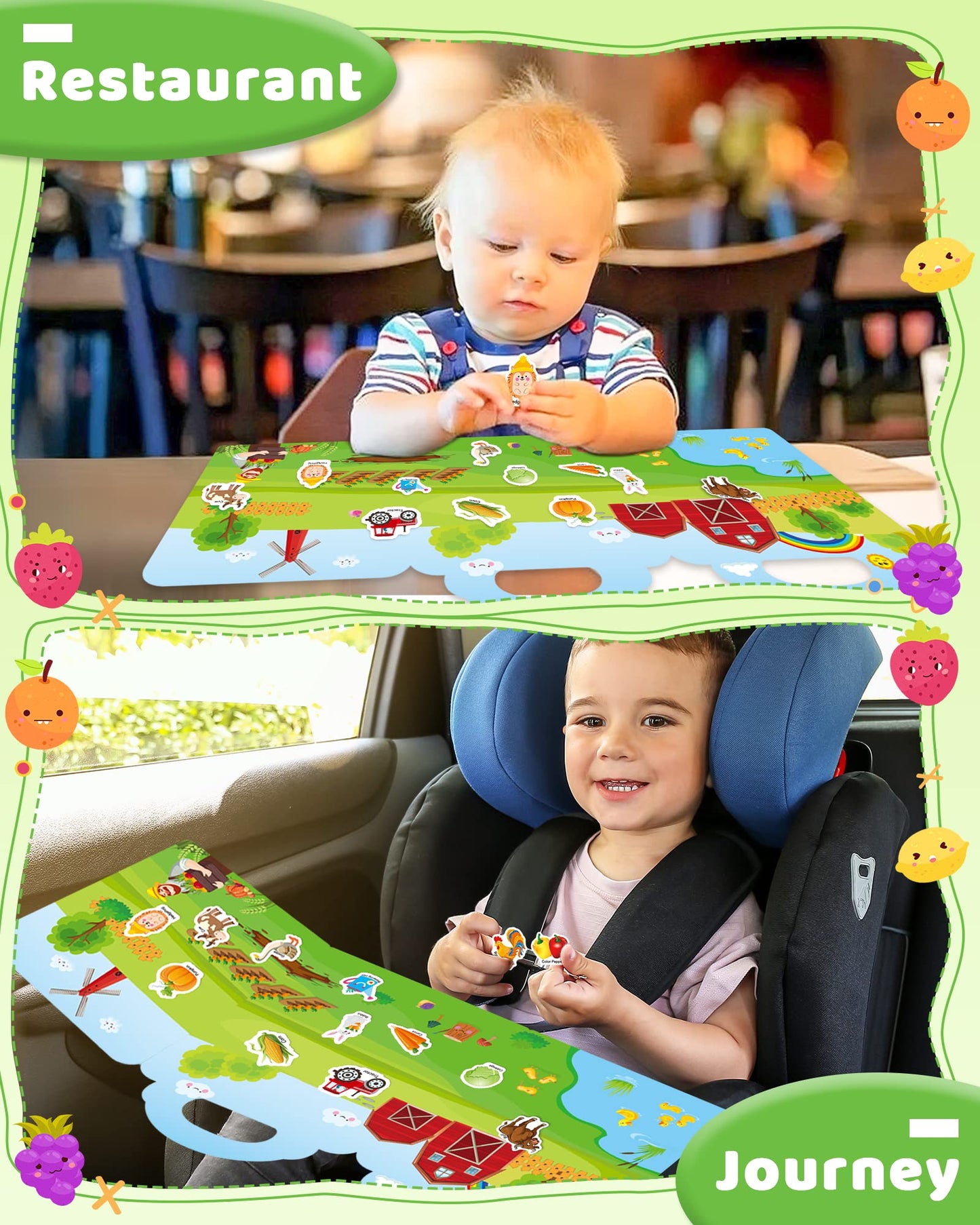 Benresive Reusable Farm Sticker Book for Toddlers – 43 Waterproof Stickers (Ages 3+)