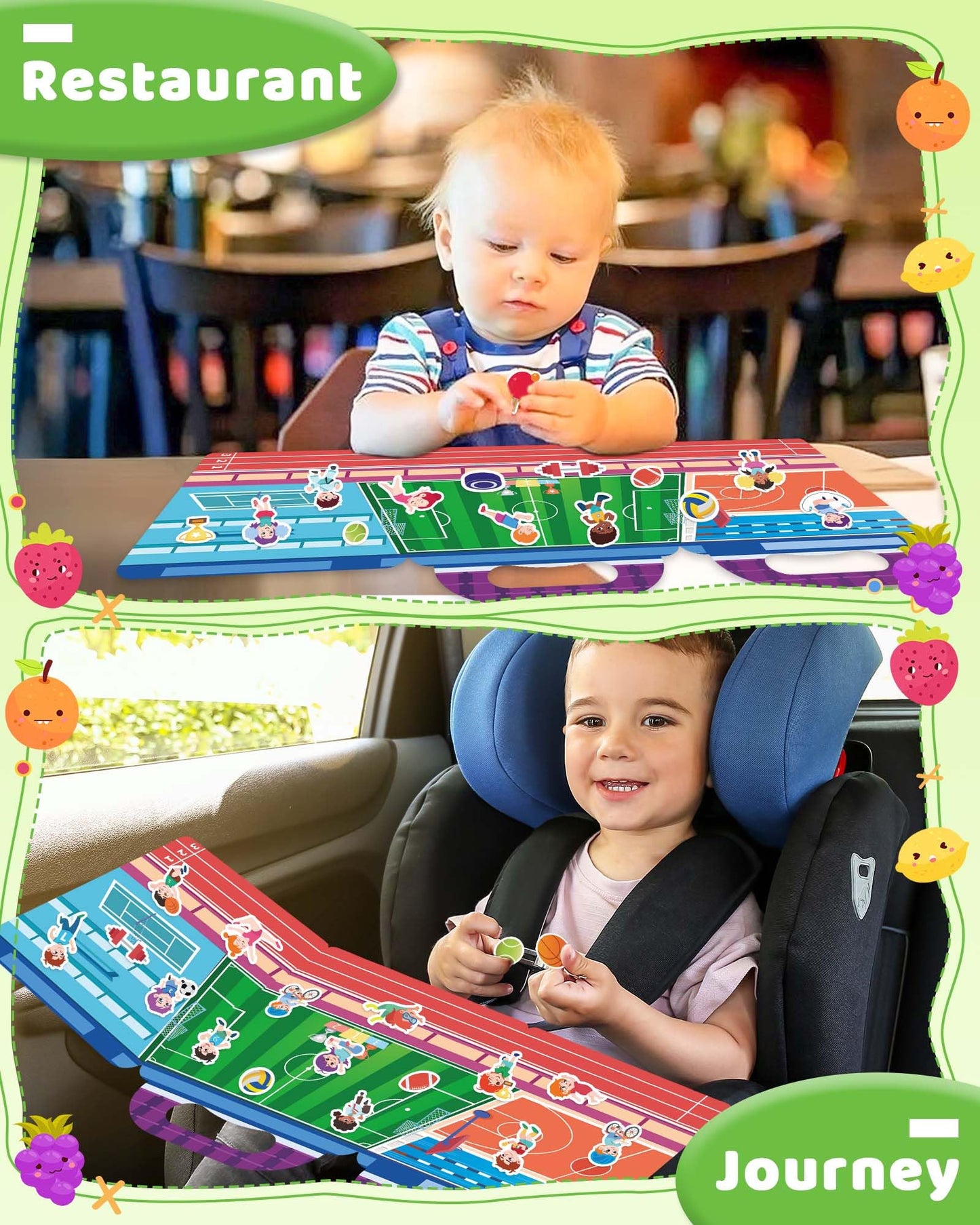 Benresive Reusable Sports Sticker Book for Toddlers – Travel Stickers & Creative Crafts
