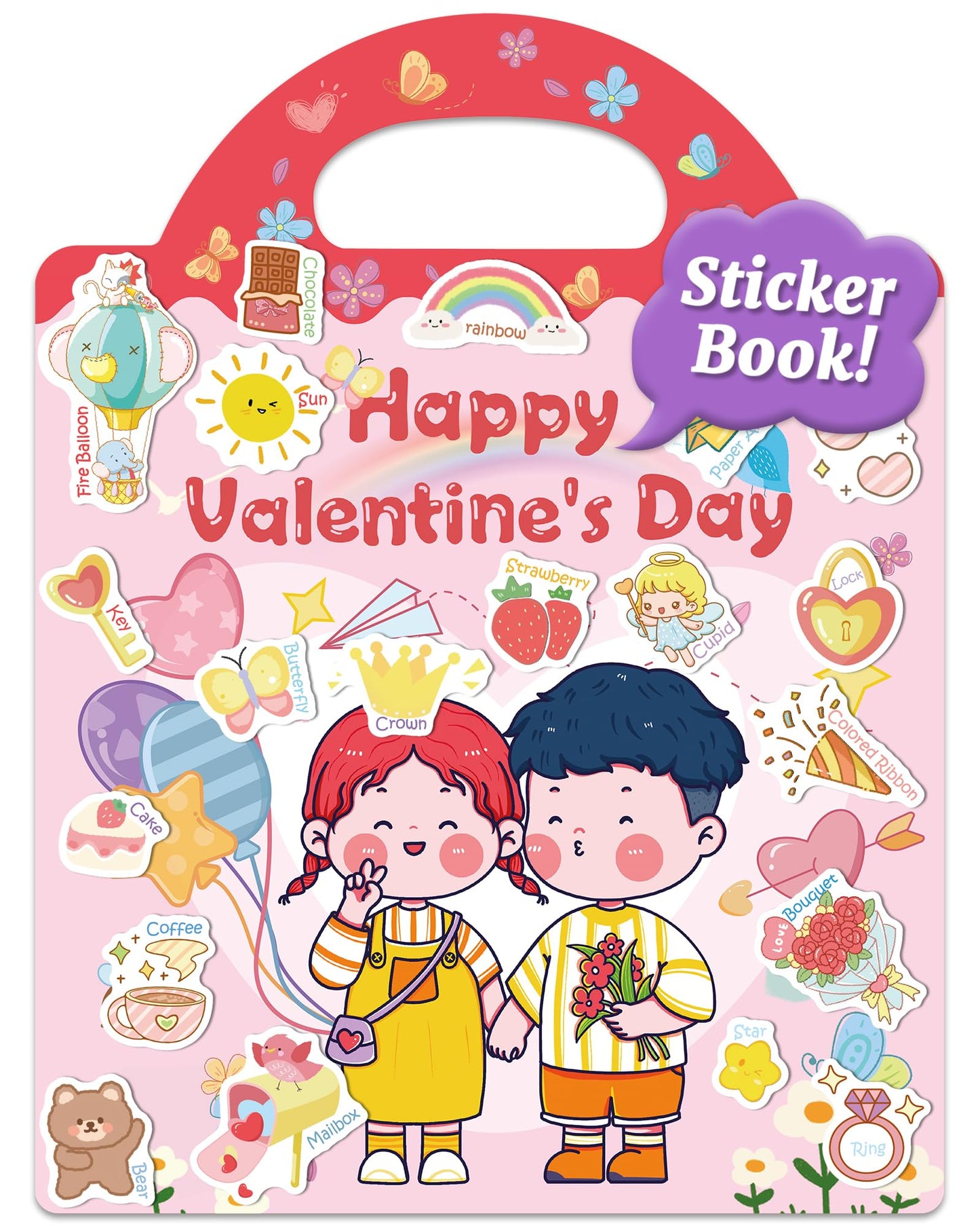 Benresive Reusable Valentines Sticker Book for Toddlers – Travel Craft Activities
