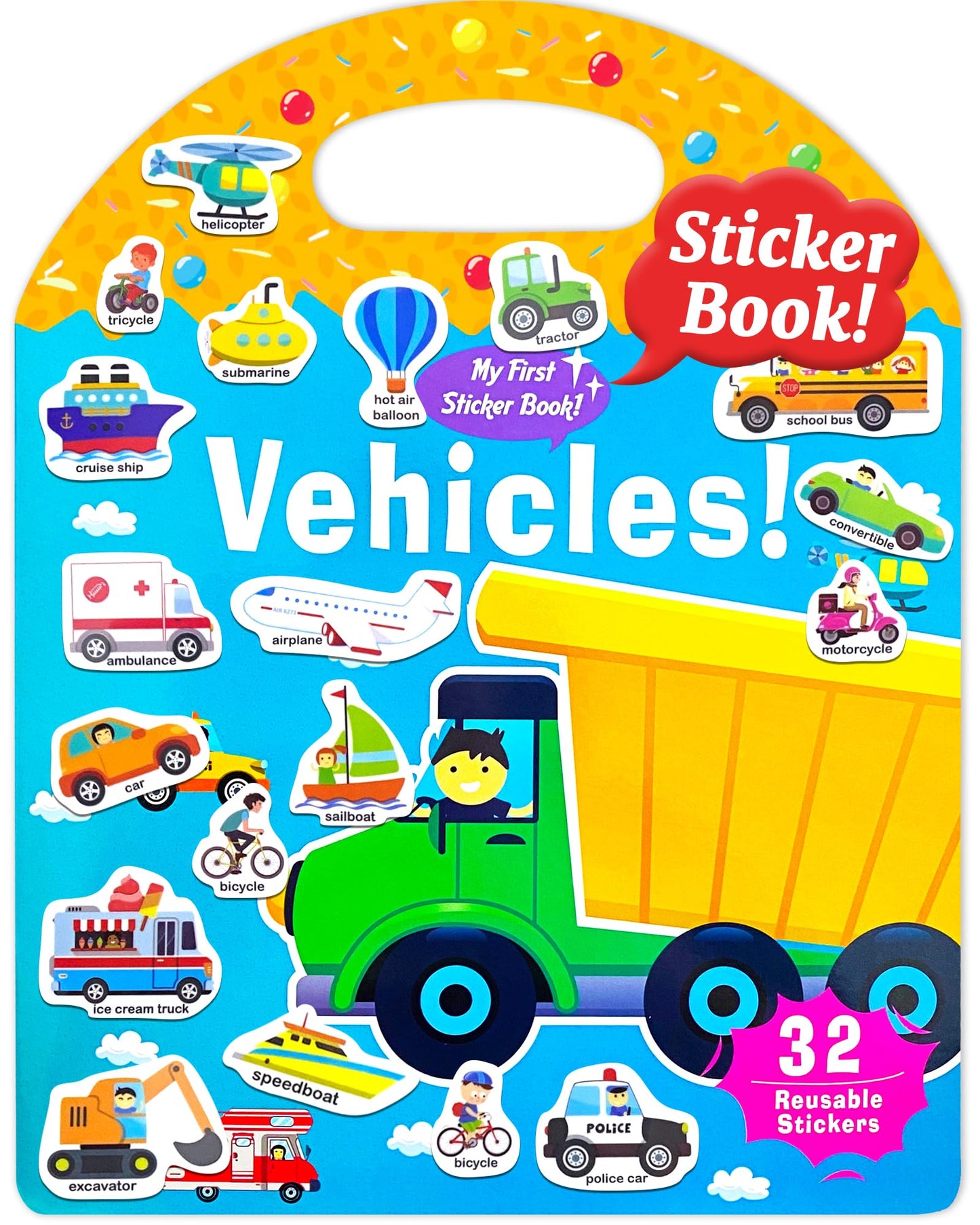 Benresive Reusable Vehicle Sticker Book for Toddlers – Travel Fun & Screen-Free Learning