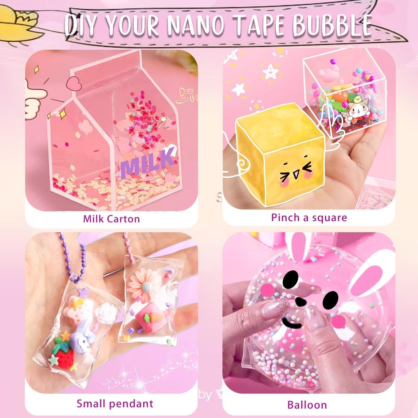 BENWIL 6-Piece Nano Tape Bubble Kit for Kids | DIY Squishy Maker & Gift