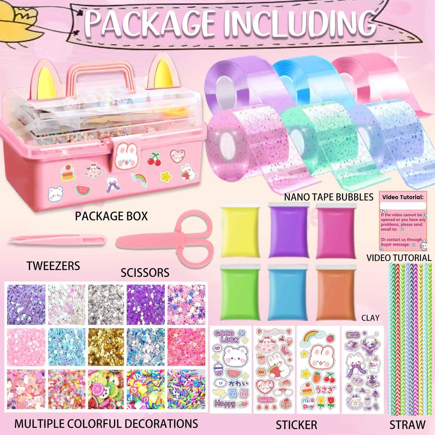BENWIL 6-Piece Nano Tape Bubble Kit for Kids | DIY Squishy Maker & Gift