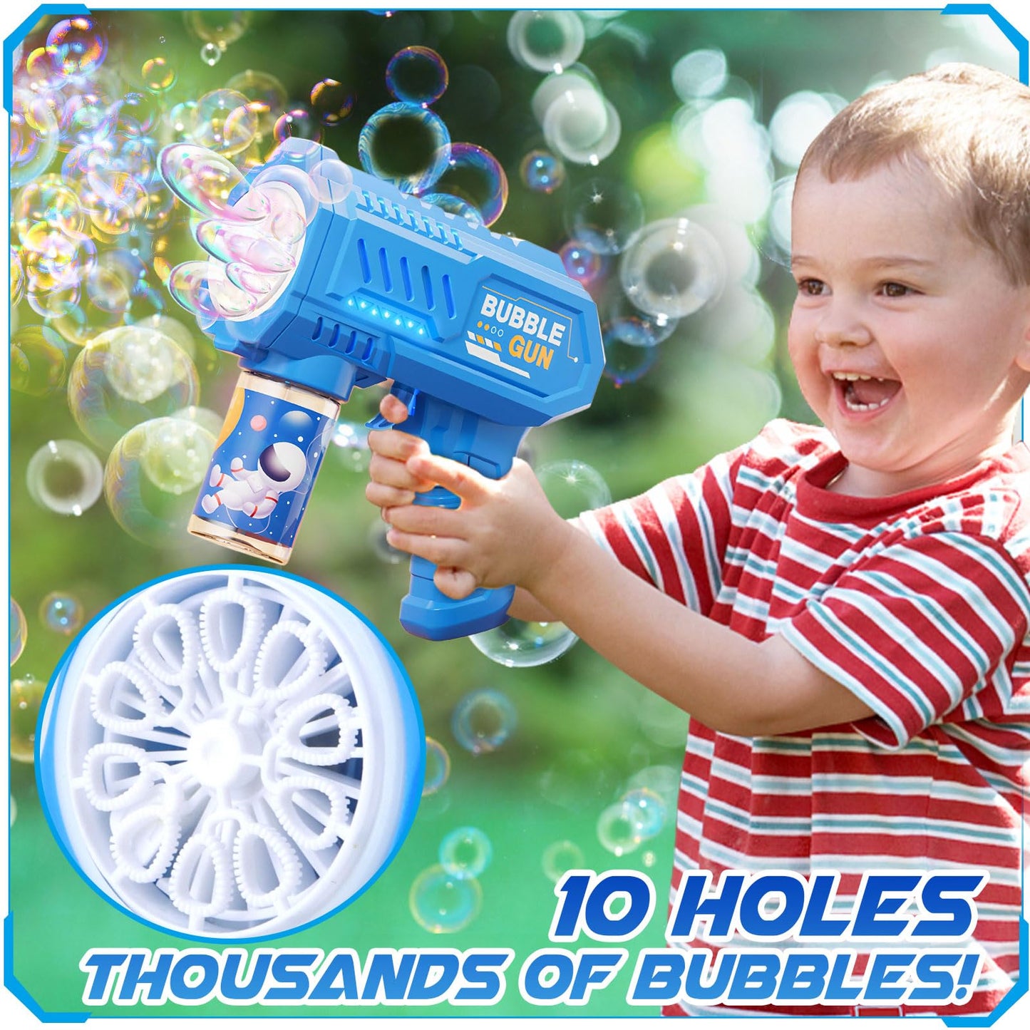 Beria 3 Packs Bubble Guns with 3 Solutions – Automatic Bubble Machine for Kids Ages 3-8