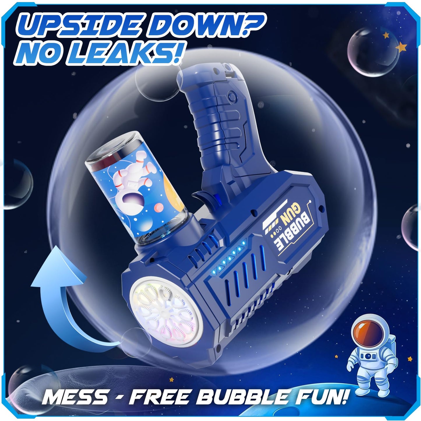 Beria 3 Packs Bubble Guns with 3 Solutions – Automatic Bubble Machine for Kids Ages 3-8