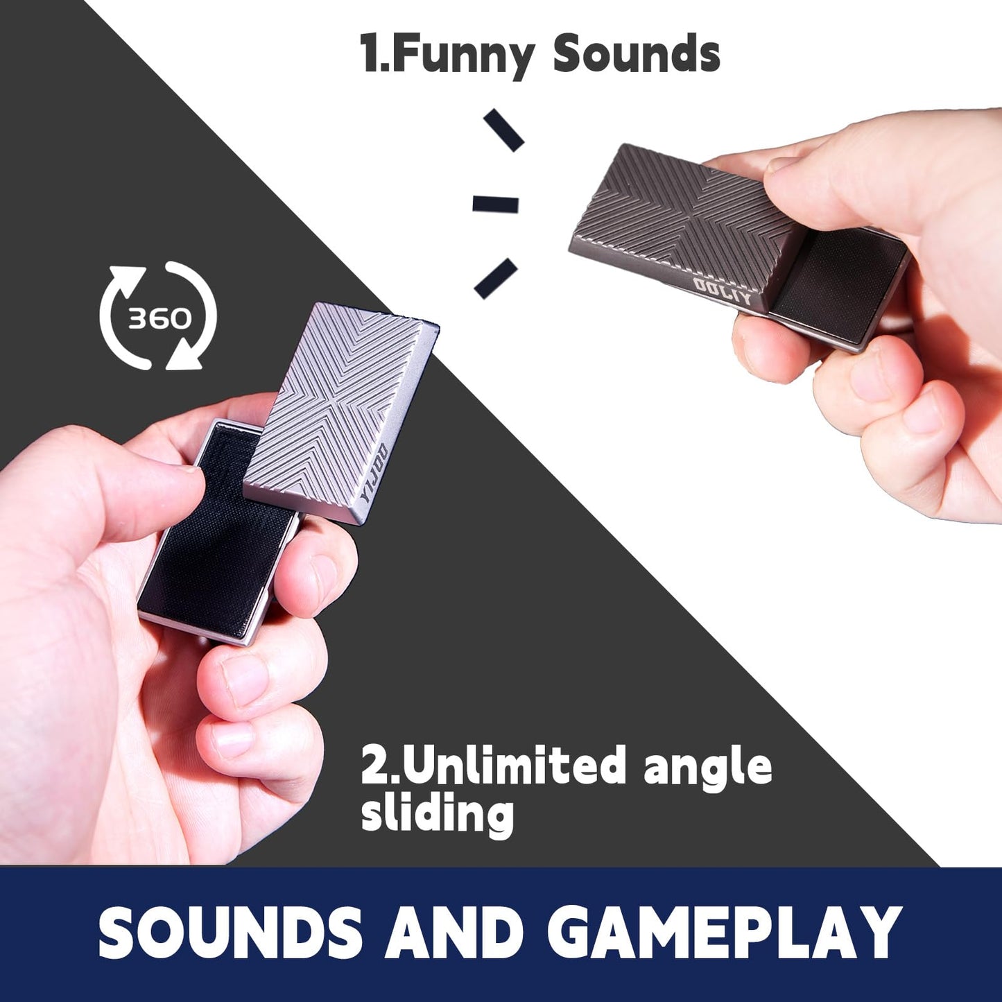 Berotok Fidget Slider – Metal Fidget Toy for Adults, Smooth Sliding & Sensory Feedback (Silver)