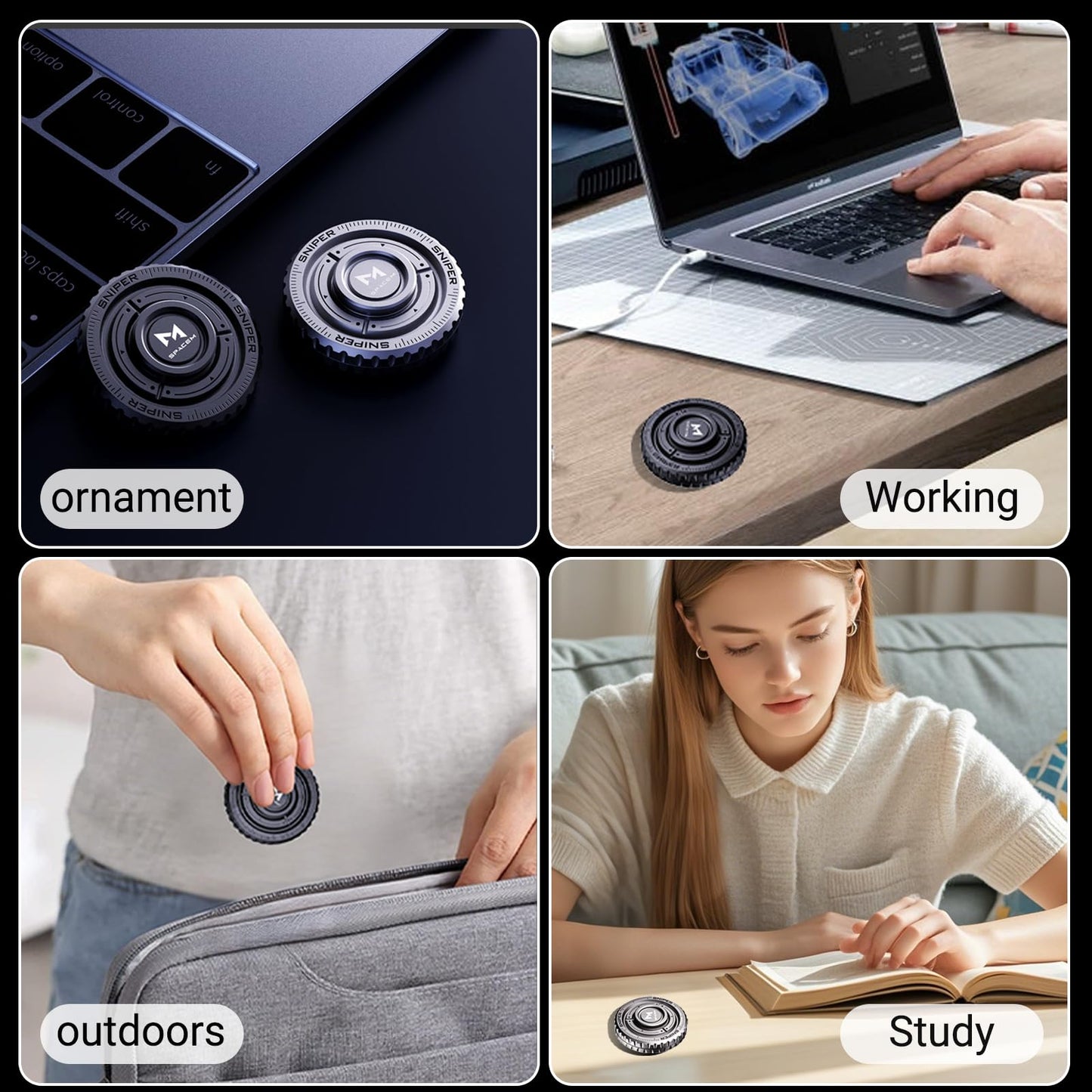 berotok Fidget Spinner 2-in-1: Magnetic Slider + High-Speed Silent Spin