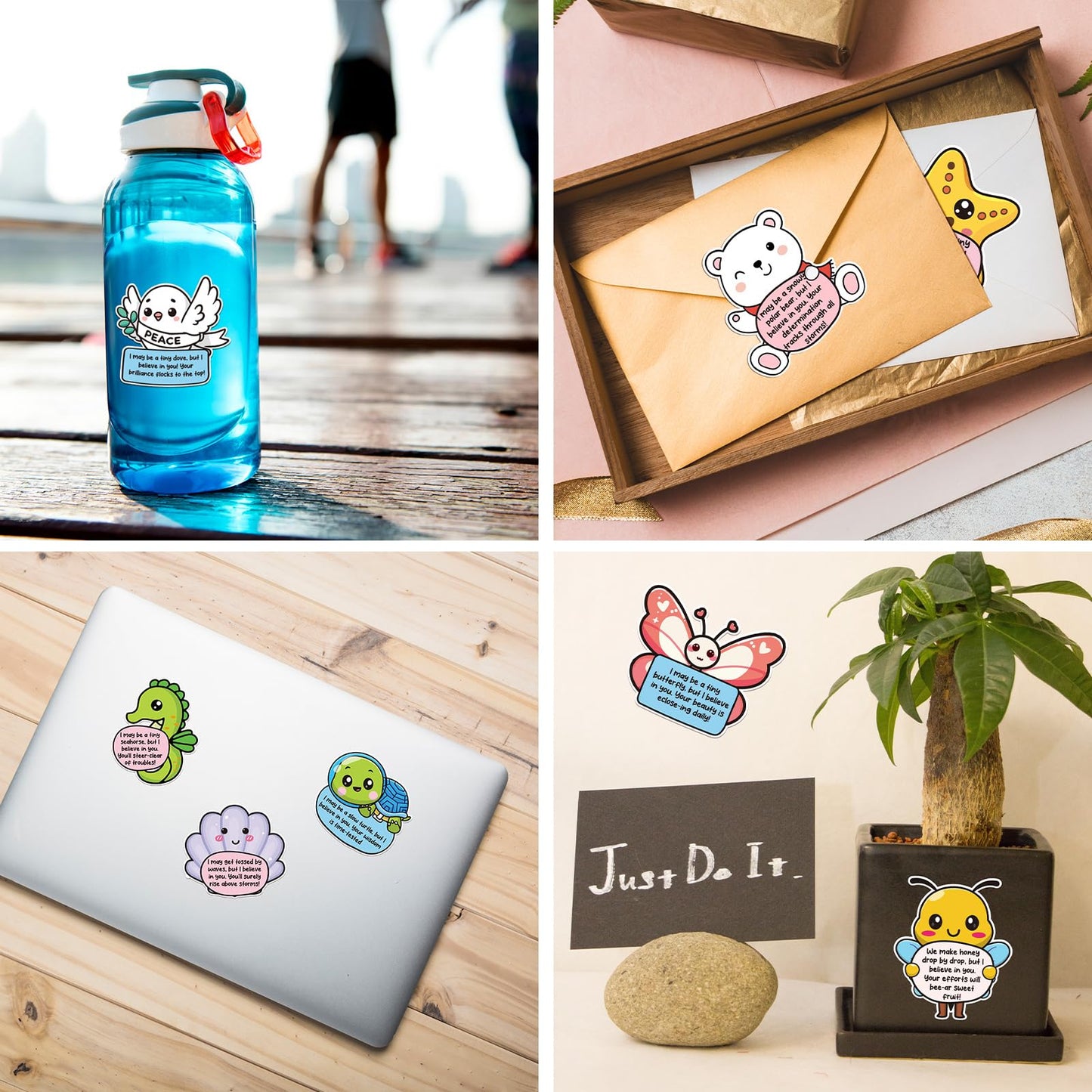 BESARME 60 PCS Emotional Support Sticker Set – Positive Affirmations for Water Bottles, Laptops & More
