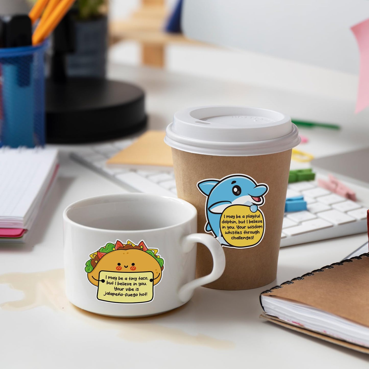 BESARME 60 PCS Emotional Support Sticker Set – Positive Affirmations for Water Bottles, Laptops & More