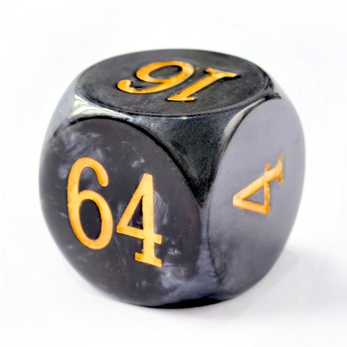 Bescon DICE 5pcs Backgammon Marble Dice Set - 30MM Doubling Cube + 4x 16MM Dice (Black/White Marbleized)