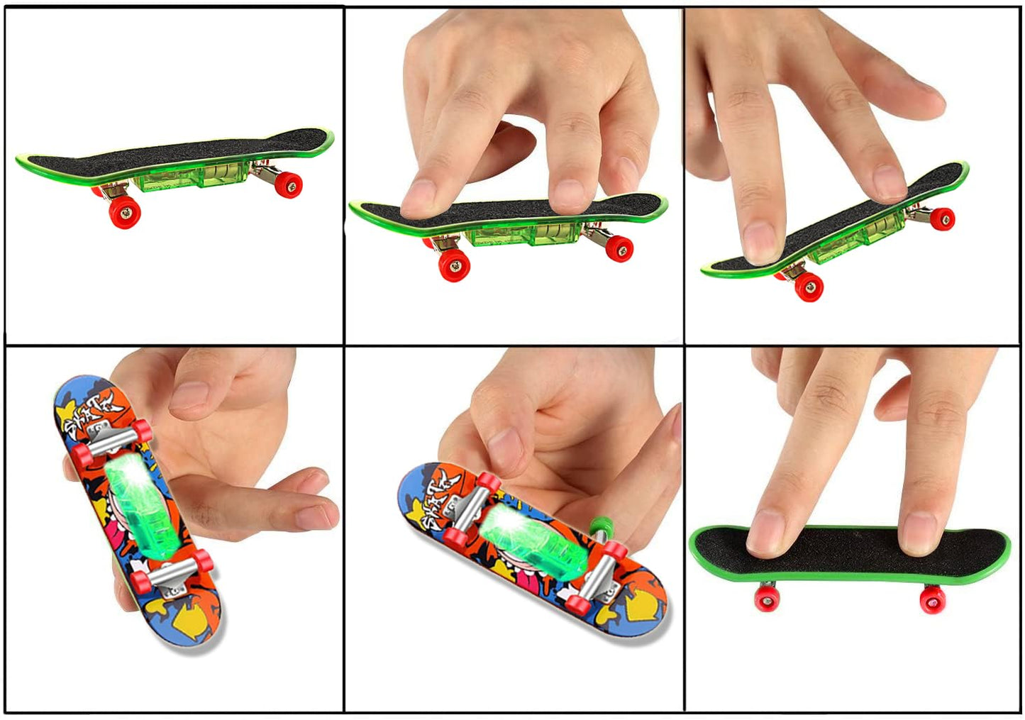 Beselley Mini Finger Skateboards – 25 LED Fingerboards for Kids, Portable Hand Skaters & Party Favors