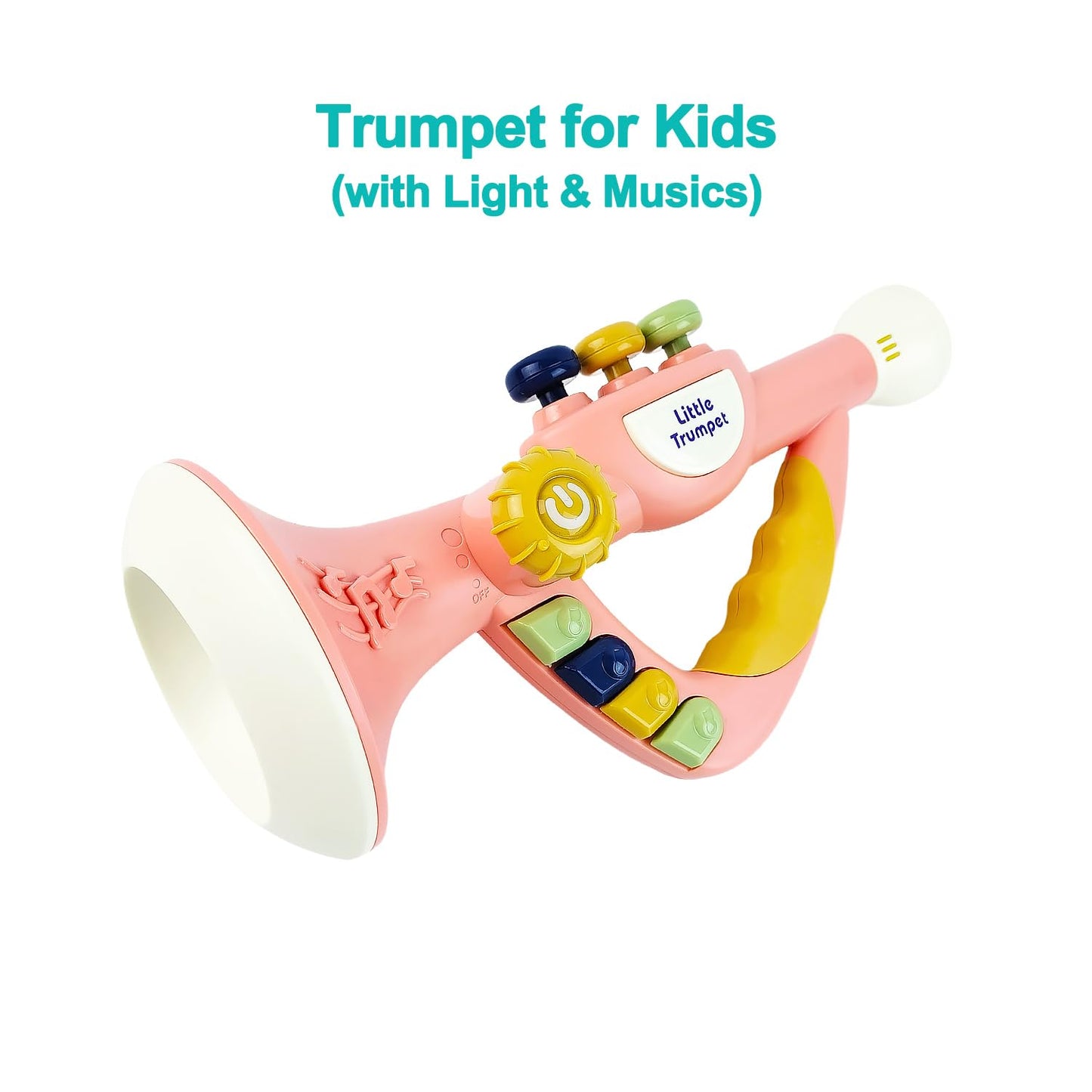 Besiciwiin Toddler Musical Instruments Set – Trumpet, Harmonica & Recorder Flute (Pink)