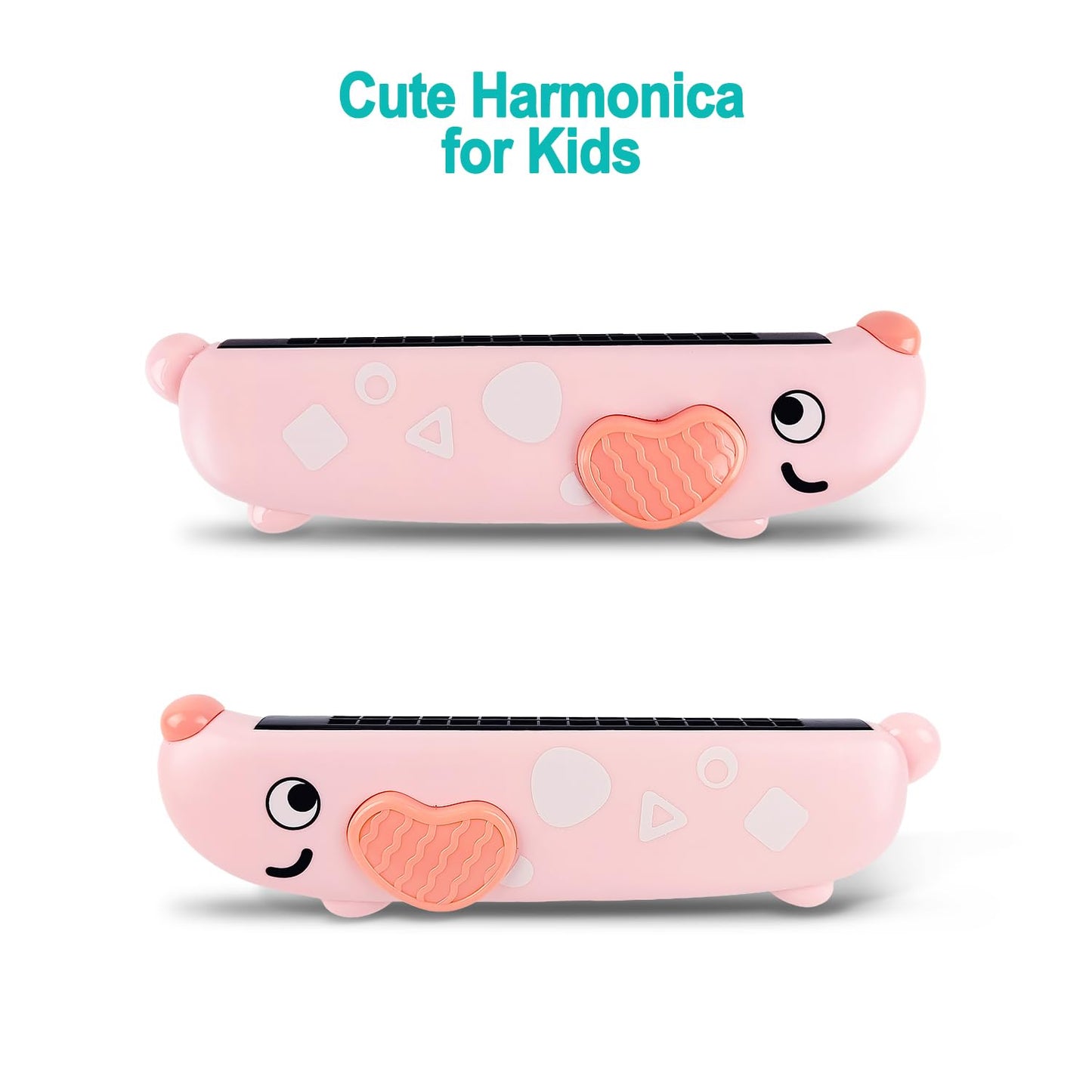 Besiciwiin Toddler Musical Instruments Set – Trumpet, Harmonica & Recorder Flute (Pink)