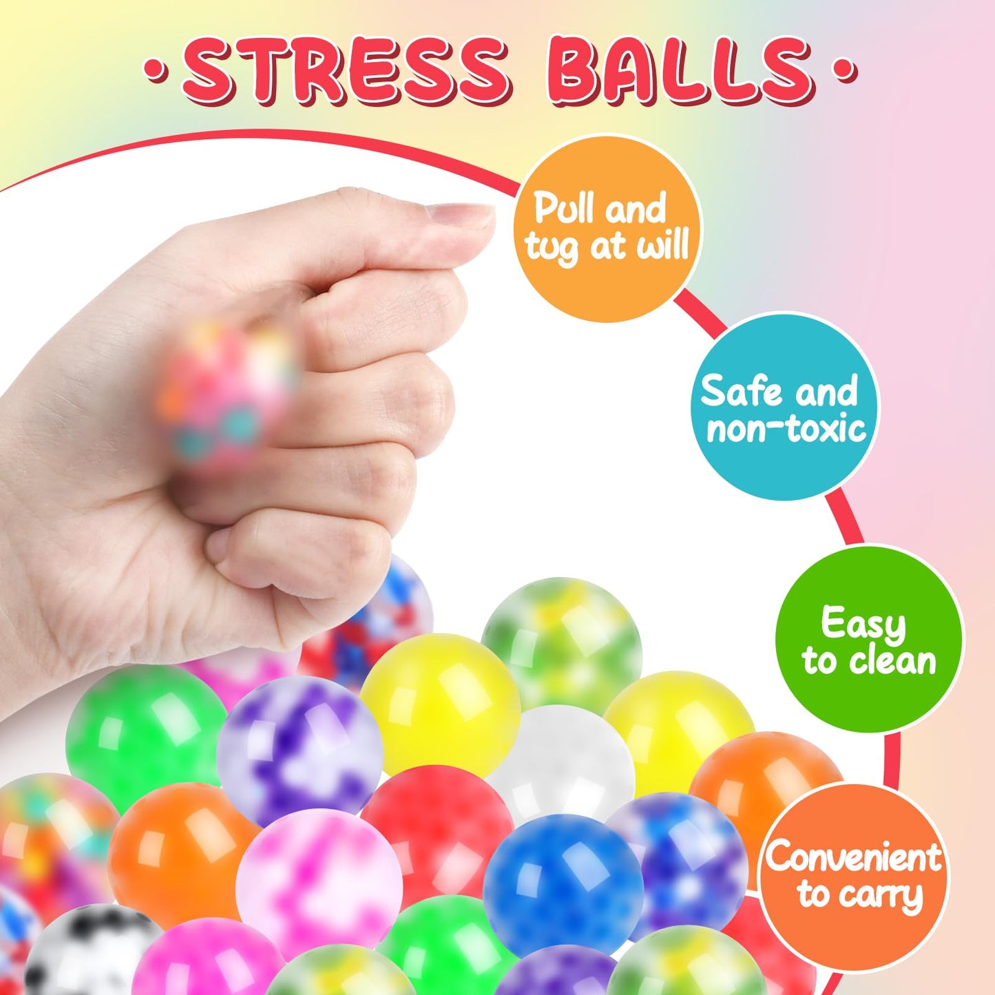 BESNEL 160-Pack Stress Balls Set for Adults | Anti-Anxiety Fidget Toys Bulk Pack