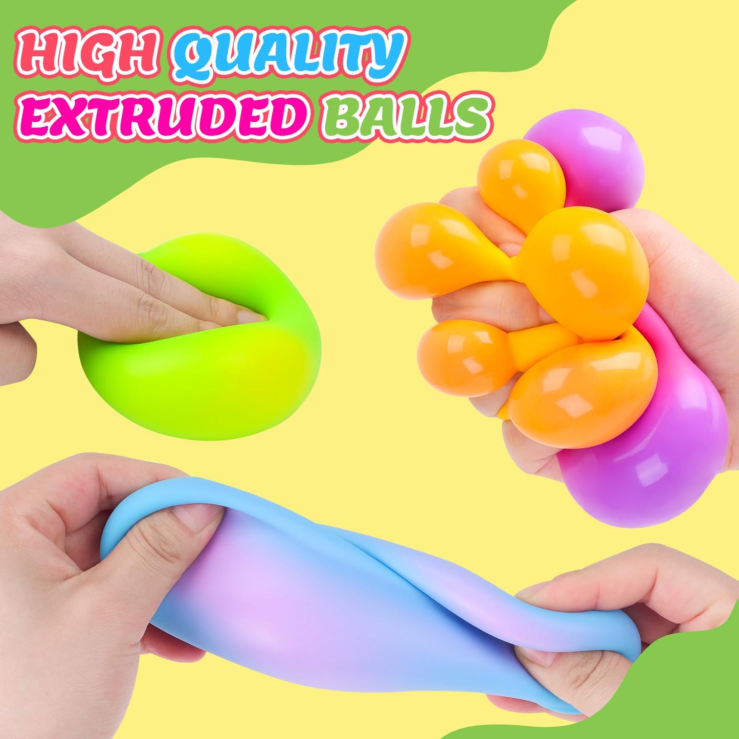 BESNEL Stress Balls 4 Pack — Color-Changing Fidget Toys for Anxiety Relief | Classroom Prizes