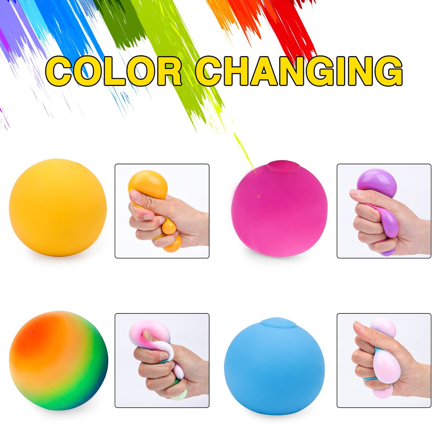 Besnel 20-Pack Stress Balls for Adults – Squishy Squeeze Balls, Party Favors