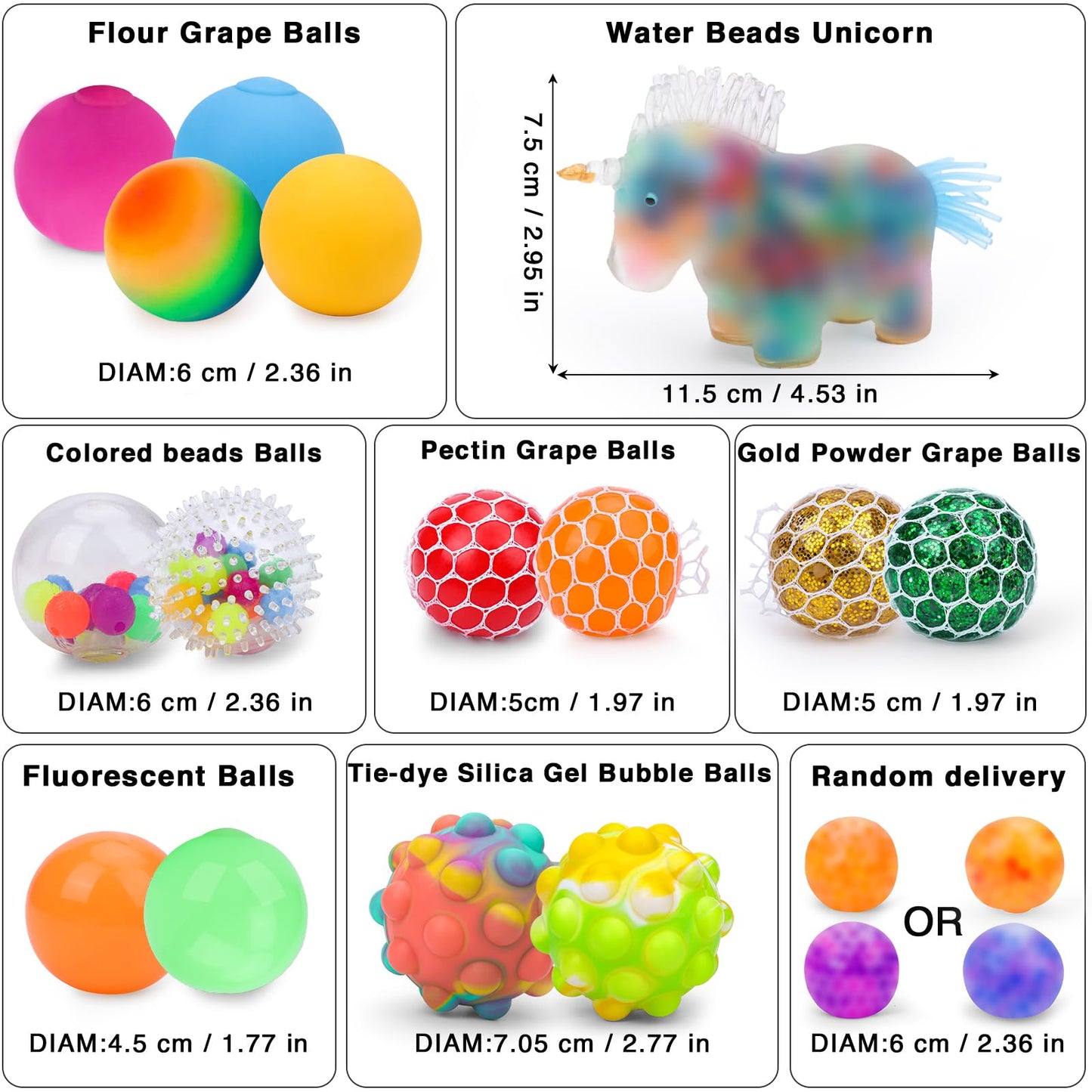 Besnel 20-Pack Stress Balls for Adults – Squishy Squeeze Balls, Party Favors